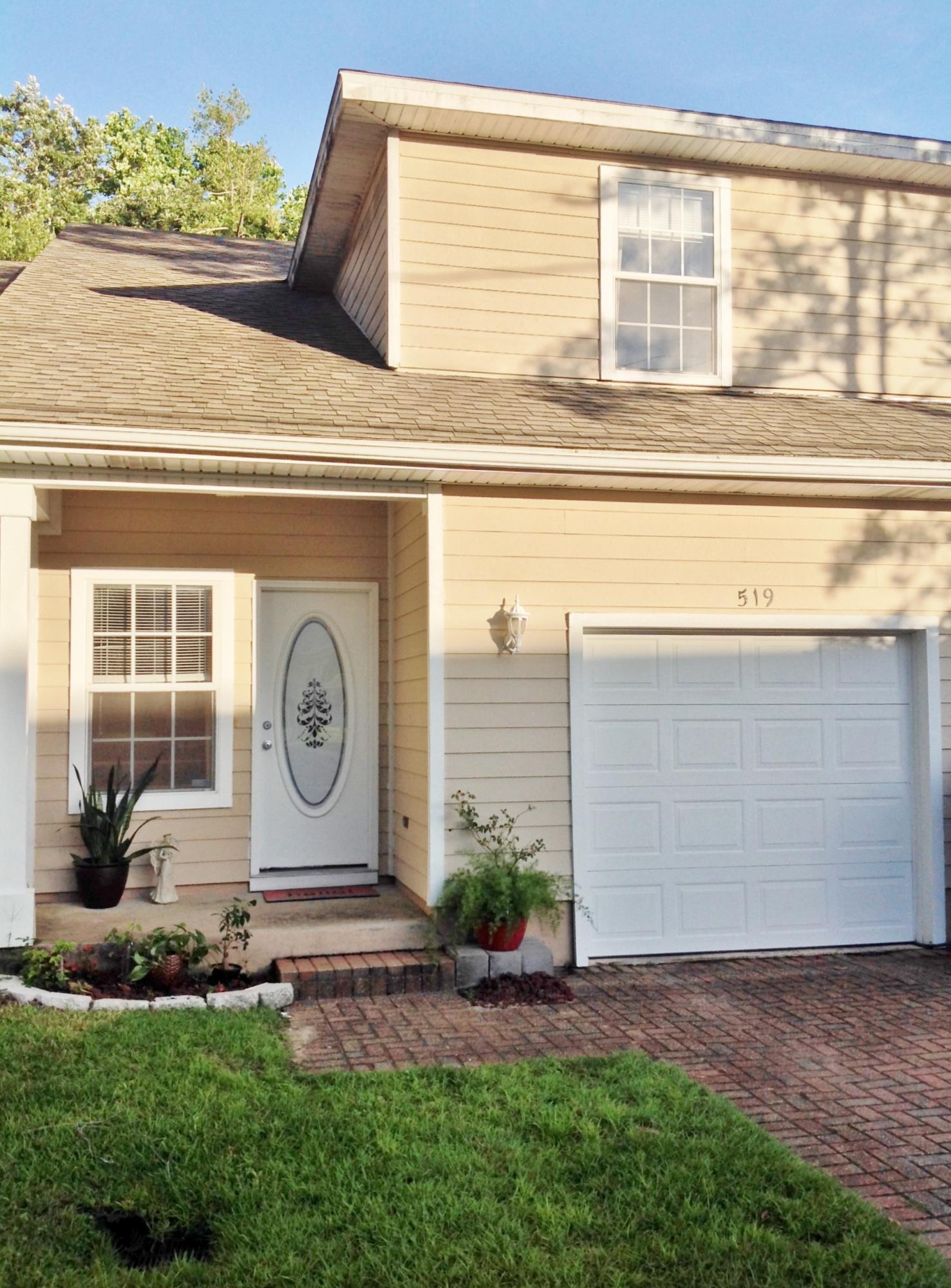 Hurry and grab this sunny and bright 3 bedroom, 2 and 1/2 bath town home with oversized 1 car garage, covered front porch, pavered driceway and pavered back patio. Just a short stroll to the Bayou. A 10 minute drive to Eglin AFB, or 20 minutes to Destin and Beaches. The perfect location, and perfect place to call home, with beautifully tiled floors, stainless steel appliances, breakfast bar, high ceilings, tons of storage, plus 3 spacious bedrooms. A great opportunity for roommates too. Washer and dryer convey. HVAC was new a year ago. New kitchen faucet, and gorgeous granite counter tops, plus security system. Superbly maintained and move in ready. An unexpected job move makes the seller's loss, your gain. Act fast! You'll be glad you did! Welcome Home.