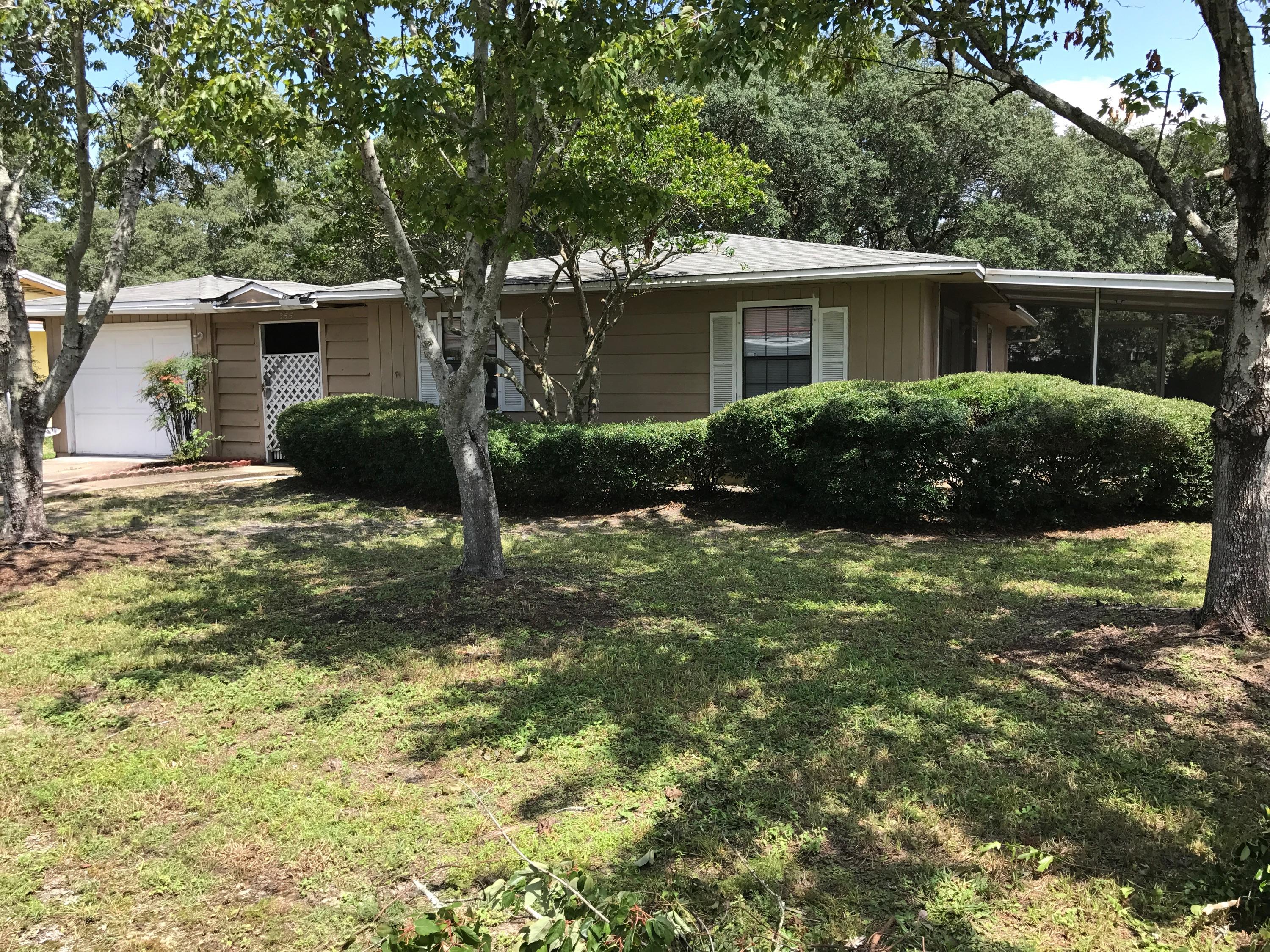 Cute 3 bedroom 1 bath home in Fort Walton! Large open living room/dining room combo, spacious kitchen, and screened in patio. Large back yard with shed. New appliances. 1 car detached garage separated by a breezeway. Freshly painted. This house does need some cosmetic upgrades but it is priced to sell! Would make a great starter home or investment property.