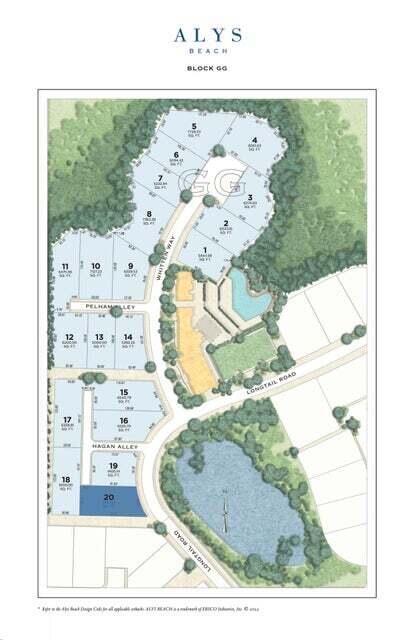The Phase 4, GG Block section of Alys Beach will be a neighborhood where nature dominates the scene and weaves its way through a varied collection of picturesque homes organized around an expansive wetland park and nature preserve. The collection of cottage homes and gardens embraces the adjacent nature preserve and wetland park. The neighborhood streetscape is characterized by a reflective canvas of undulating white garden walls that open into landscaped courtyards and gardens -- all set against a variegated assortment of the green and gold textures of the rugged natural setting. A neighborhood that is a bit more ''country'' than ''town.''