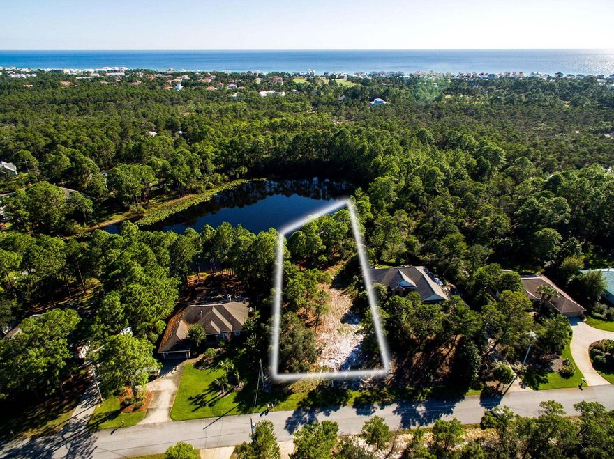 RARE FOX LAKE FRONT LOT In Very Popular Santa Rosa Ridge. This Is One Of The Larger Lots In This Neighborhood. Santa Rosa Ridge Is A Short Distance To The Beautiful White Sand Beaches Of South Walton. Nice Topography w/ Elevation From 36-39 Ft Over The Northern Portion Of Lot & Beautiful Views Of Fox Lake. Public Beach Access Is A Short Golf Cart Ride Away as well as Gulf Place Shopping and Several Restaurants. Lot Is Partially Cleared With Twisted Oaks And Some Pine Trees Remaining On Eastern Side Of Lot. Call Today For Additional Information.
