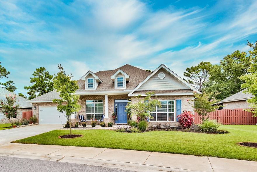 This rare single level 5-bedroom home sits on a large private lot just minutes away from the beaches along 30A and the Choctawhatchee Bay. Upon entering the home you will be greeted by raised ceilings and hardwood flooring that will lead you into the fully upgraded kitchen and generously sized living area. The master bedroom boasts an oversized closet with custom built-in shelving and was thoughtfully positioned towards the back of the home with access to the covered porch. The 2-car garage is accented with newly installed shelving & cabinets providing ample storage, with additional storage along the side of the home inside the custom built shed. With 5 bedrooms, a formal dining room & separate study all on one level, this home is by far one of the best values in today's market.