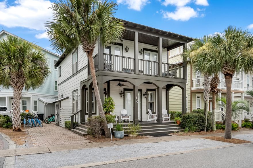Brand new hardwoods throughout the first floor!! Ideally located at the front of Seacrest Beach, between Rosemary and Alys Beach, this 4BD/3.5BA tastefully decorated, well-maintained home is the perfect beach getaway. The large open floor plan is perfect for family gatherings and entertaining. The modern kitchen is a focal point. The first floor also has en suite bedroom and an additional half bath. The second floor primary suite features a sitting area and a large bath with dual vanities, walk-in shower and freestanding tub. Two additional guest bedrooms allow the home to sleep 10 comfortably. Enjoy all of the amenities of Seacrest Beach and be able to enjoy the shops, restaurants and events in  Rosemary Beach and Alys Beach, both just a short walk away. Live the 30A Lifestyle!