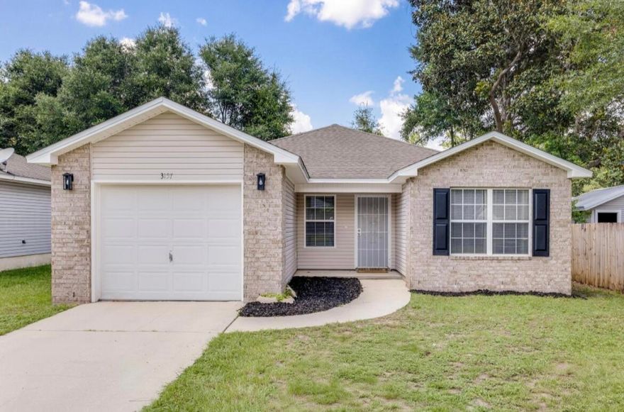 Available Now!**Pets considered with owner approval**3 bed, 2 bath home with a freshly re-plumbed interior. Warm maple kitchen cabinetry with granite-look laminate countertops and black appliances. Single-car garage, rear wooden deck, and a fully fenced backyard. Lot/room dimensions are approximate. Obligo: ***Cut the Upfront Costs  Move In Without a Security Deposit!***
We've partnered with Obligo to help qualified renters save money when it matters most.

*All pets are registered via pet screening, and all assistance animals are verified through the same screening process.**

**Carpet cleaning (if applicable) & Admin Fee charged **

Tenant to verify all data. Please contact Sound Choice Real Estate to schedule a showing- 850-389-8533.

***Approval is based on several factors as follows***
- Rental History and Verification
- Employment History and Verification
- Credit History
- Criminal Background & Terrorist Database Check
- Pet Verification