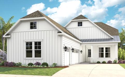 **NEW CONSTRUCTION** Model photos used for reference. Located in Salt Grass at Ward Creek. Home will be available October 2025. Model photos used for reference. Welcome to the Lila floor plan, a built by Kolter Homes that blends modern elegance with comfort and durability. This 3-bedroom, 3-bathroom residence features a 3-car courtyard garage, charming front porch, and paver driveway. This home includes 2x6 exterior walls, impact-resistant windows, and James Hardie siding for long-lasting quality and peace of mind. Inside, soaring tray ceilings create an open, elevated atmosphere. The gourmet kitchen boasts designer-selected finishes such as an expansive island, quartz countertops, brushed nickel hardware, and GE Profile appliances. *This home reflects current incentive.* The extended owner's suite offers a luxurious retreat, featuring a frameless walk-in shower with built-in seating, delivering a true spa-like experience. Throughout the home, rich hardwood flooring adds a seamless and sophisticated touch. Outdoors, larger homesites provide ample room for personalized outdoor living--think covered patios, screened porches, and space for a pool or extended entertainment area. This corner homesite also backs up to protected Florida wilderness, offering serene preserve views and exceptional privacy. Located in the sought-after Saltgrass at Ward Creek community, this home places you just minutes from all that Panama City Beach has to offer--without the congestion. Enjoy quick access to 30A beaches, Pier Park, Top Golf, and a vibrant array of shopping and dining. Salt Grass is also positioned near exciting new developments, including the 87-acre TMH/FSU Hospital, the upcoming West Bay Shopping Center with 50,000+ sq. ft. of retail space, and a Publix, expected to open in Spring 2026.Whether you're looking for elegance, space, or an unbeatable location, the Lila delivers it all--luxury living inside and out