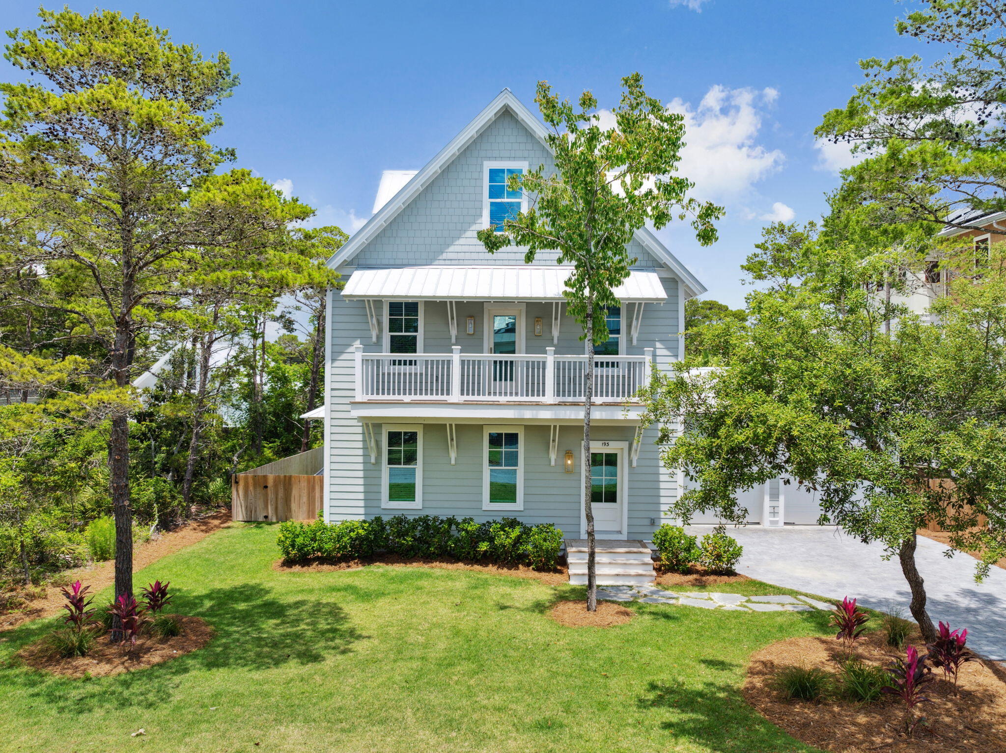 Welcome to the 'south of 30A' living - where locals say you'll find the true soul of Santa Rosa Beach. Completed in 2024, this exceptional 5-bedroom, 3.5-bath home offers 3,106 square feet of thoughtfully designed coastal living. From the moment you step inside, you'll notice the attention to detail, from the expansive open floor plan to the elevated finishes that blend comfort with sophistication. At the heart of the home is a gourmet kitchen equipped with top-of-the-line Thermador appliances, an oversized island, and custom cabinetry, it is perfectly suited for both everyday living and elegant entertaining.The spacious primary suite is a true retreat, featuring a spa-inspired bathroom and a private balcony that overlooks the front of the property, offering a peaceful spot to enjoy your morning coffee or an evening breeze. Three additional bedrooms provide ample space for famil space for family and guests, each thoughtfully placed to offer privacy and comfort, with access to beautifully finished full baths.
Step outside to a large covered back patio with ceiling fans that keep the air moving on warm days, and enjoy the privacy of a fully fenced backyard complete with a beautifully landscaped setting and a sparkling pool, your own private escape.
Additional features include a 2-car garage, generous storage, and the rare benefit of no HOA.
Located 1450 ft from public beach access with parking, restrooms and showers. It is less than a mile from Gulf Place, Shunk Gulley, The Perfect Pig, and a variety of shops and restaurants, this home places you at the heart of the 30A lifestyle.