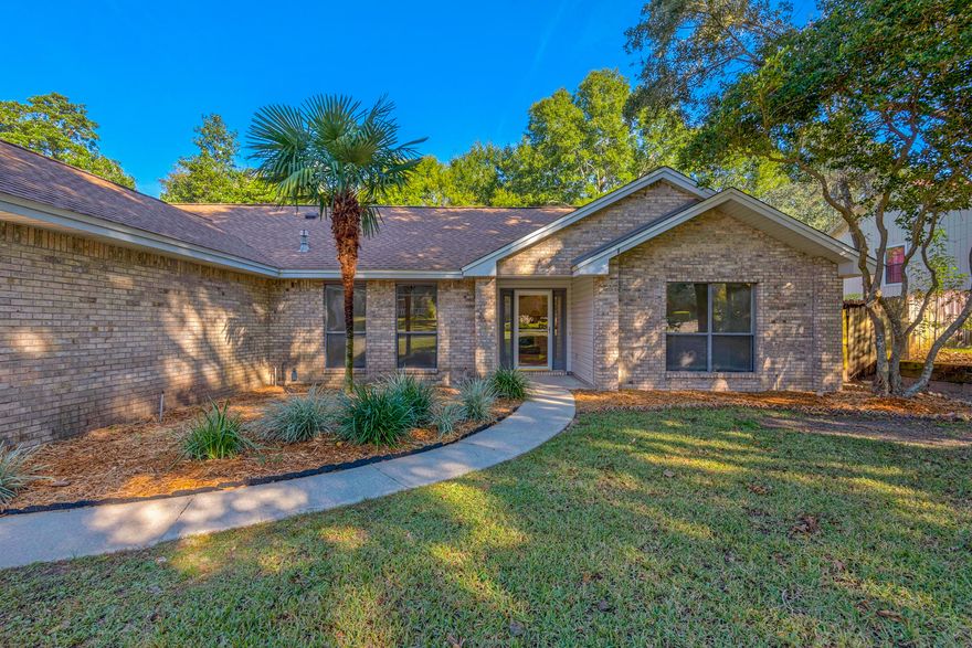 *NEW, NEW, NEW* Welcome to this remodeled, pool home in the highly sought after Rocky Bayou Country Club Estates! Nestled on an interior lot, this home has recently undergone many updates and improvements! As you enter the lovely, single level home, you'll find all new luxury vinyl flooring throughout (NO carpet!),new door knobs, new light fixtures, new hardware, new stainless steel appliances, new granite counters, new sinks, new faucets, new shower heads, new paint, new baseboards, and a new gas water heater! A split floor plan places two bedrooms on one side of the home and the master bedroom on the other side. This open floorplan also includes a flex space with double pocket doors - perfect for a home office, media room, play/homeschool room, or a guest bedroom (no closet). Click more.