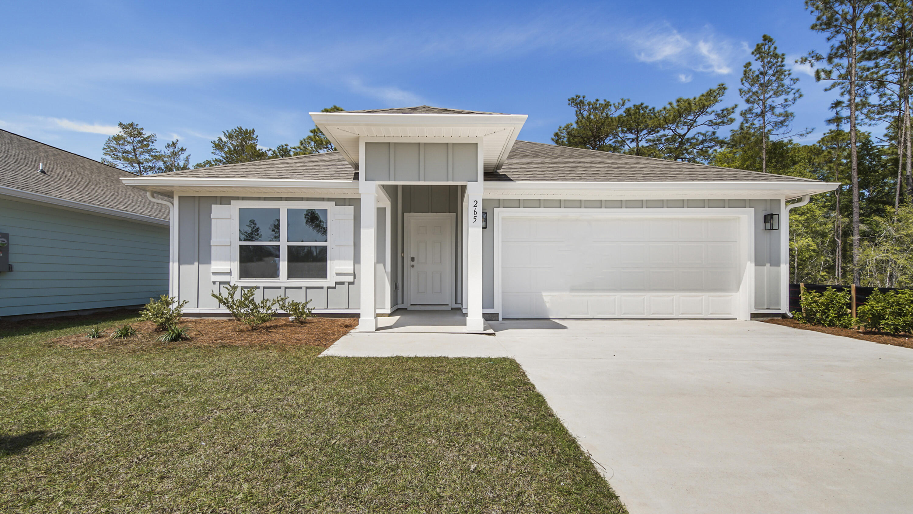 The Cali plan is a beautiful 4 bed, 2 bath home. This home is move in ready and has three guest bedrooms off the entry hall. Each have sizeable closets and share a full bath. Towards the back of the home, you'll find an open concept kitchen and living room area. The kitchen has an island and a large pantry. The Primary Suite is located off the living area and has a gorgeous bathroom with a separate soaking tub and a spacious walk-in closet. Interior features also include EVP flooring throughout with carpet in the bedrooms and granite countertops in the kitchen and baths. This home comes standard with a Smart Home Technology package which includes a KwikSet keyless entry, thermostat, garage door and so much more.