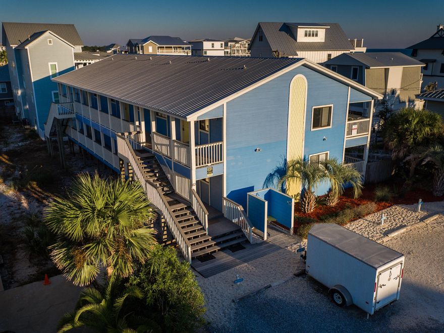 Updated top floor corner unit in Grayton Beach Villas. Gulf views! 2 Bedrooms, 2 Baths. Located just off the beach with two public beach access points only steps away. Complex has only 6 units and this is one that has been updated! Updated appliances, bead board walls and ceiling. Great Gulf side Gulf view porch. Come see this opportunity to get in Grayton at a great price. Currently a rental and has a projection to do about $30k a year.