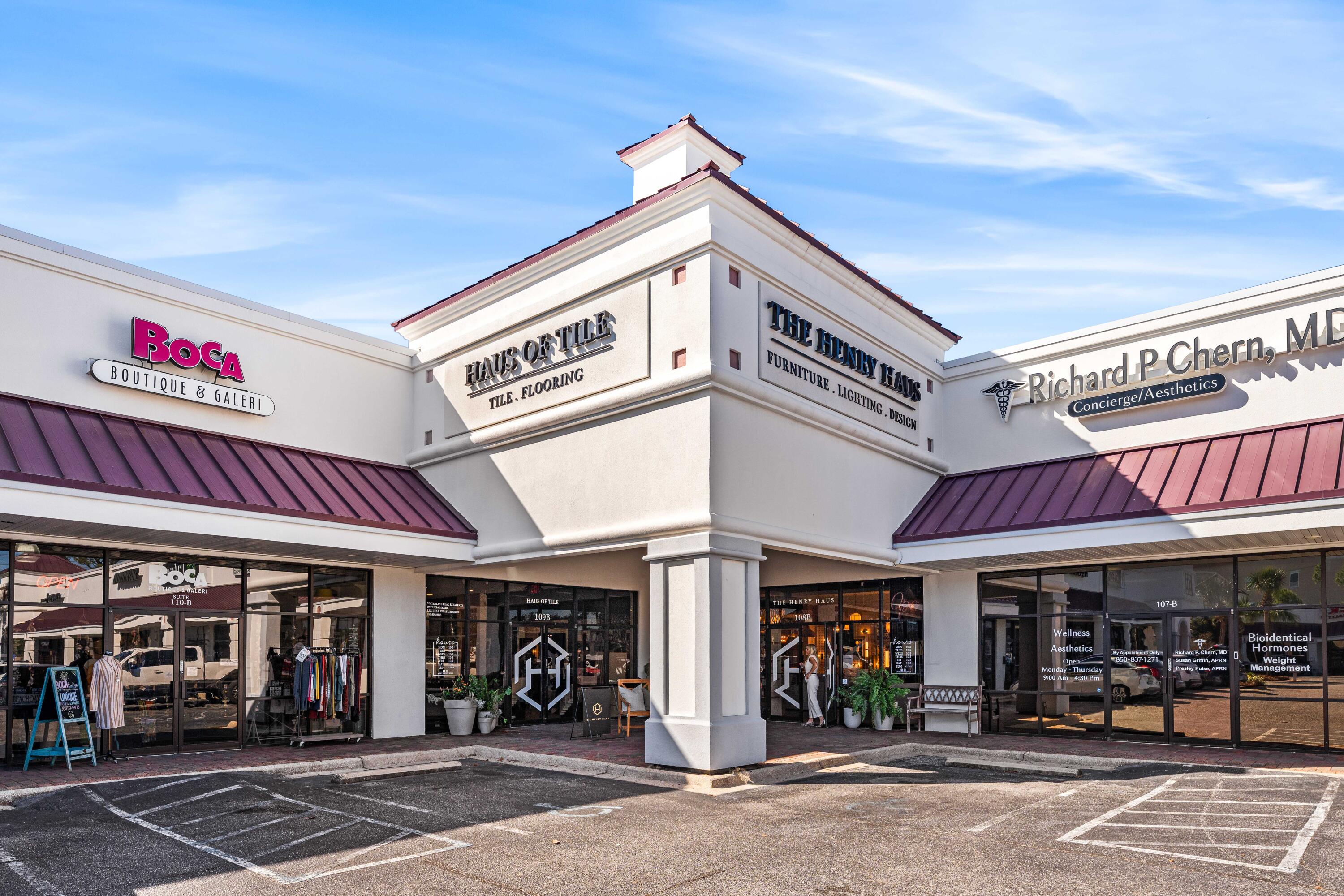 RARE OPPORTUNITY ~10,584+ SF Retail Space in established Miramar Plaza with excellent visibility from it's anchor location. This offering is for two spaces that are currently combined but could be easily separated.  Space 1 (Unit 108B) offers ~7,233SF that includes a large retail space, warehouse, and storage upstairs and down. Large truck accessible from the rear for loading/unloading.  Space 2 (Unit 109B) is a more conventional space with ~1,564SF of retail space plus another ~1793sf upstairs with 6 offices, conference room and reception area. This space has been the former home of Tuesday Morning and Ava's Attic Boutique in the past.  Currently occupied by Interior Design Firm ''The Henry Haus''.  CAM dues are $950/month per unit.  Call to schedule your private tour today!