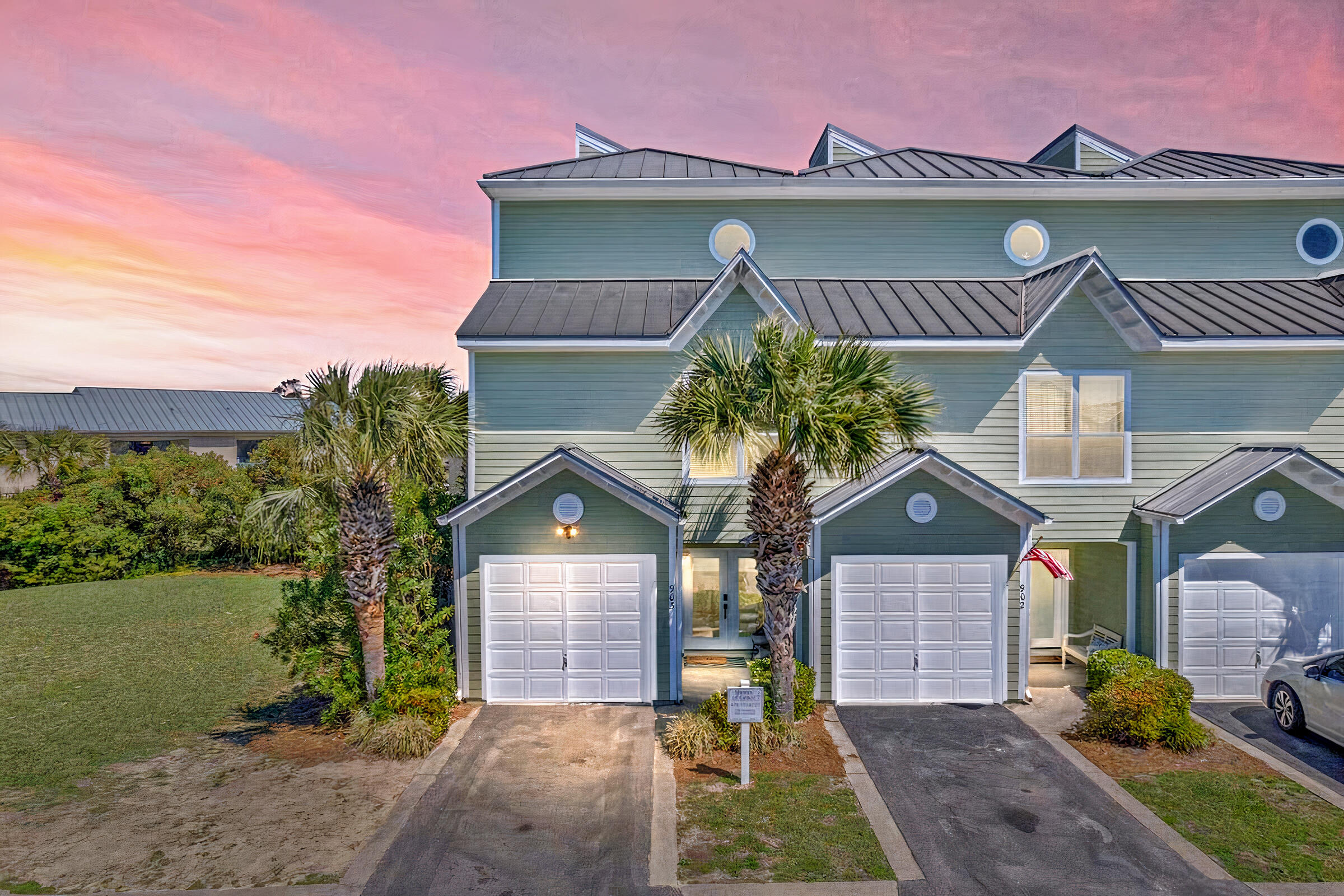 Here is your chance to own this updated three-story end unit townhome with designer touches throughout - right across the street from the beach!  This turnkey rental machine has generated on average $80k/year in 2023 and 2024.  Each floor has a bedroom and full bath, giving plenty of space and privacy. The third-floor master suite is very large with a spacious seating area, wet bar, and private balcony.  On the main floor - living area, kitchen, dining, and guest suite and a spacious balcony.  The first floor features another master suite with a private patio.This beautiful property was recently updated - in the last 2.5 years it got new flooring, furniture, appliances, HVAC, water heater, new paint and one bath remodeled.   Schedule your showing today!! Beach Pointe is a great place to own with a community pool, and a private beach access just steps away.  With excellent rental potential, this residence would make a fantastic investment property! 