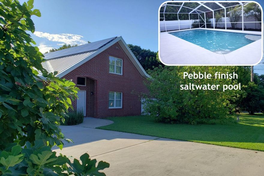 Zone X HIGH and Dry! This ALL Brick 4 bedroom 3½ bath solar house has an oversized 2 car finished garage with a 7ft deep 18,000 gallon salt water pebble finish pool with super screen enclosure. Don't want to drive no worries just steps away from the Theater district and Paradise Point Plaza! Turnkey and move in READY! This home is centrally located to ALL the Amenities that the Beautiful Coastal City of Fort Walton Beach has to offer including walking distance or Golf Cart to Okaloosa Island, Library, Convention Center, shopping and dining, etc. Fort Walton Beach is growing exponentially. You will never run out of things to do on the Beautiful Emerald Coast! Call for your showing today! The house is surrounded by a mature fruiting Orchard. House is built to Miami-Dade Framed with 2x6 & ¾ inch plywood sheathing, The whole envelope including garage is blown with closed cell foam like a Boston Whaler. As added security the entire roof is foamed with  Hurricane defense foam! Engineered roof truss system and 24 gauge white standing seam steel roof rolled onsite and is on peel and seal with 5/8 plywood. ALL openings are large missile impact rated, Beautiful Anderson double hung white vinyl windows with two custom 7ft 3 panel large missile sliders overlooking the outdoor SUPER screen covered pool recreation area with view of a 18,000 gallon salt water (new salt water chlorinator) solar heated/cooled pool (over 7ft deep) set up for Polaris and has deep end swim outs and is surrounded with white vinyl Miami-Dade fence. The house has white Cashmere granite throughout: all countertops, backsplashes, floor (upstairs and downstairs), fireplace, stair risers, showers, tub hop ups and baseboards that are custom bullnose! Cabinets are Thomasville shaker panel cinnamon on cherry with quiet close and all the trimmings with undelight cabinets etc. The house is dual fuel to meet all your demands (currently electric induction cooktop and electric stove). Illuminated crown raised ceiling in dining room and den. Downstairs is 9ft with custom 7ft doors, 5 inch all LED dimmable can lights, built-in alarm (including pool), wired for sound with media closet and a plywood reinforced strong media/panic room. As if the house wasn't thick enough with the beautiful king brick white mortar and coins and soldiers to boot. The house has a built-in transfer switch, a 25,000W solar array that is grid tied to minimize your electric bill, 45ft deep irrigation well with 4 zones. Also the house has a whole house pesticide, fluoride and sediment chlorine etc water filtration system. Garage is stubbed with natural gas and has a 50amp power service. 180ft of combined street frontage between Chicago and First. Zoned MX-2 high (quote "The mixed-use zoning district is established to provide for a wide variety of land uses, including multifamily structures, commercial and office uses, artisan studios, and cottage industries"). This house is a MUST SEE!