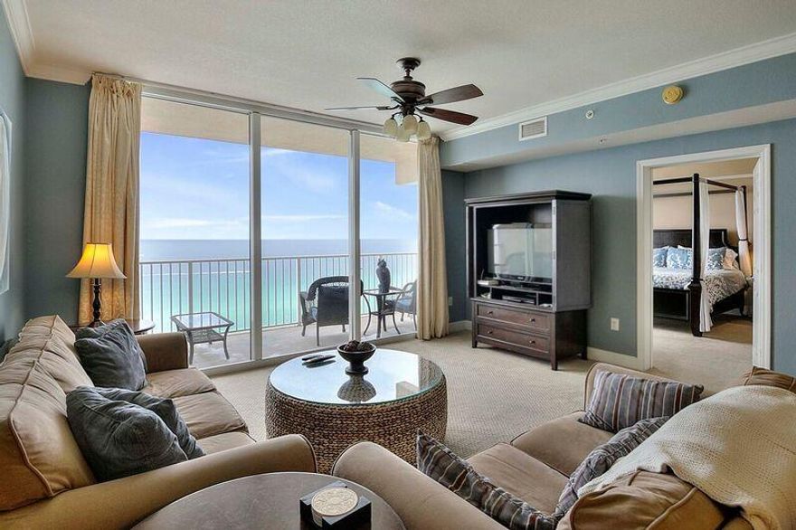 Tidewater 1109 is a true rental magnate and one of the top performing vacation rental properties in the area with 136 five star reviews on Homeaway & VRBO.com. The reputation with past guests nearly guarantees success from this perfectly situated 11th floor condo with a gulf front master bedroom and the widest balcony of any floor plan in the resort. The condo also comes with an exterior storage unit allowing the perfect situation for storing owner items or fun things for guests. This floor plan is one of the best on the beach with over 900sf of living space and a separate bunk room (6x8) that is enclosed and features a second full bathroom. The open concept kitchen with breakfast bar offers ample seating for dining, cooking and entertaining while staring at the incredible gulf views.