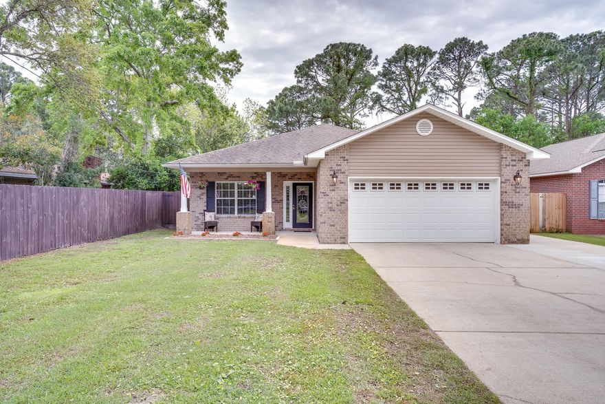 BEAUTIFUL HOME IN SHALIMAR! FULL RV HOOKUP!! Step inside the decorative glass door to find the entryway leading you into the spacious floor plan. The dining room features trey ceilings and a large window that brings in an abundance of natural light. The kitchen offers a gas stove, granite countertops, recessed lighting, and a breakfast bar. The living room provides ample space for entertaining. The master bedroom is the perfect space for rest and relaxation. The master ensuite features double vanity, shower tub combo and linen closet. The three additional bedrooms, full bath and half bath offer plenty of space for the entire family. The screened in patio leads you out to the spacious, fenced in yard with endless entertaining space. An additional patio rests just outside the home with...