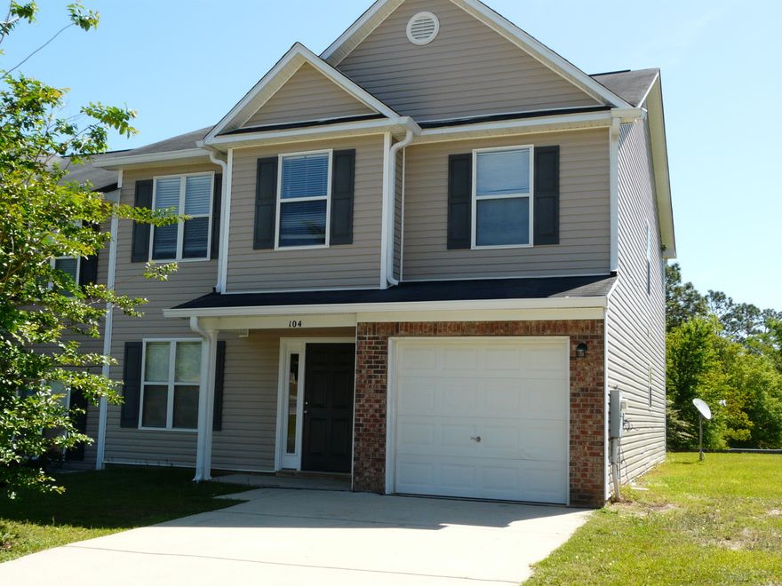 HUGE HOME!! 5 bedrooms/1 car Garage/Large Yard. Looks like a townhome but lives like huge Home. 3 Full Baths!! 1 Bdrm/Den/Office and 1 Full Bath on main floor and 4 Bdrms and 2 more Full Baths upstairs. Master is Huge with walk-in Closet and own Full Bath with soaking tub/shower and vanity table. Any of other 4 bdrms could be used as anything you need-2nd Office/workout room. New carpeting throughout except 1 bdrm is laminate. BRAND NEW DISHWASHER !!! All appliances stay. (Including washer & dryer-as is). Yard maintenance (mowing) is done by HOA !! $37 mo for yard and always have nice neighborhood too. Taxes and utilities usually less on townhome. Come take a look at LARGE Living with Plenty of room for everyone or everything you need space for is here !!