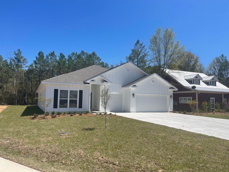 The Camden plan is a 4 bed, 3.5 bath, 3 car garage home in Hammock Oak Estates. With an appointed dining room, a large study, 4 bedrooms as well as an additional garage for a third car or golf cart - this home is full of space! Just off the foyer, there is two bedrooms with a shared bath that has a double sink vanity and shower/tub combo. Bedroom 1 is situated off the breakfast area with a spacious bath and walk-in closet. The homes interior features are EVP flooring throughout the common areas with carpet in the bedrooms. Beautiful crown molding in treys are in the foyer, dining room, large family room and bedroom 1. The kitchen has a center island with a sink, granite countertops, plenty of cabinetry, and a corner pantry.