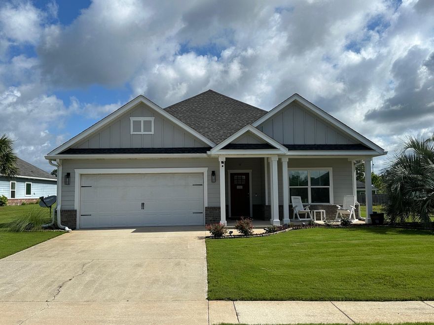 SELLER IS PAYING UP TO $10K IN BUYER CLOSING COSTS!! This 4 bedroom 2 bathroom home is located next to the cul de sac on a dead end street so no through traffic.  Located in Freeport Florida, this gorgeous home on a large lot just 15 minutes from the beaches of South Walton this home is a must see.   Cross Creek Estates in Freeport offers homeowners and nice community pool area for relaxation and a playground area for the younger kids in the community.  238 Partridge offers LVP and tile flooring and stone tops throughout.  Gutters and downspouts are on the entire exterior fascia. Enjoy 5 ceiling fans to move the air and 9ft. ceilings.  The hot water heater and dishwasher are almost brand new. You will eThe yard is watered with a full sprinkler system.