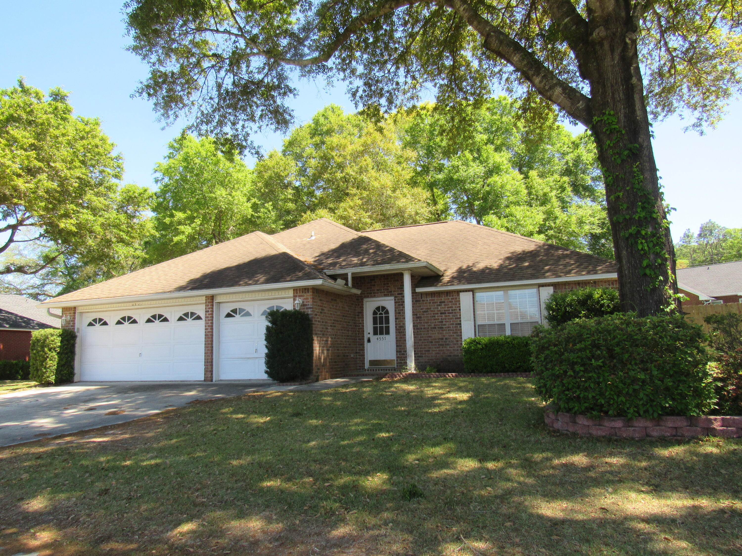 Need some space for your family? South of I-10 and move in ready! Multipurpose room with 3 bedrooms and 2 baths - has all new LVP flooring (except for 2 bedrooms and flex space) and new paint. The kitchen has granite countertops, tile backsplash, and wood cabinets. Split floorplan for maximum privacy. Vaulted ceiling in the great room with corner fireplace. The large flex space can be used as an office, den, bedroom, or craft room. Large covered patio, 2.5 car garage, yard building, interior laundry, and termite bond. Only minutes to Duke field and the 7th special forces! Buyers to verify all information they deem important.