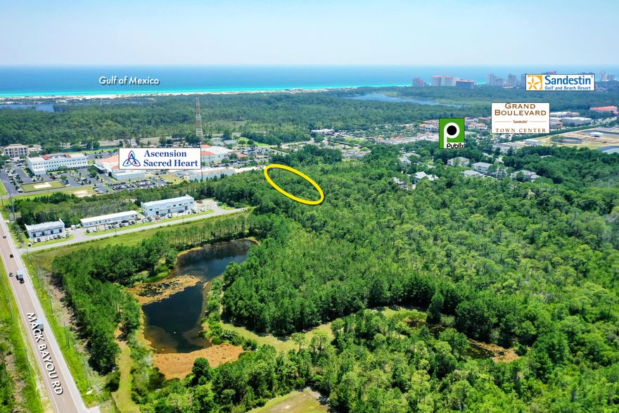 This opportunity will allow for a multitude of uses with a zoning of Coastal Center. This property is an exceptional area behind Sacred Heart Hospital, near Grand Boulevard and offers quick access to Mack Bayou Road, Santa Rosa Beach, Florida!