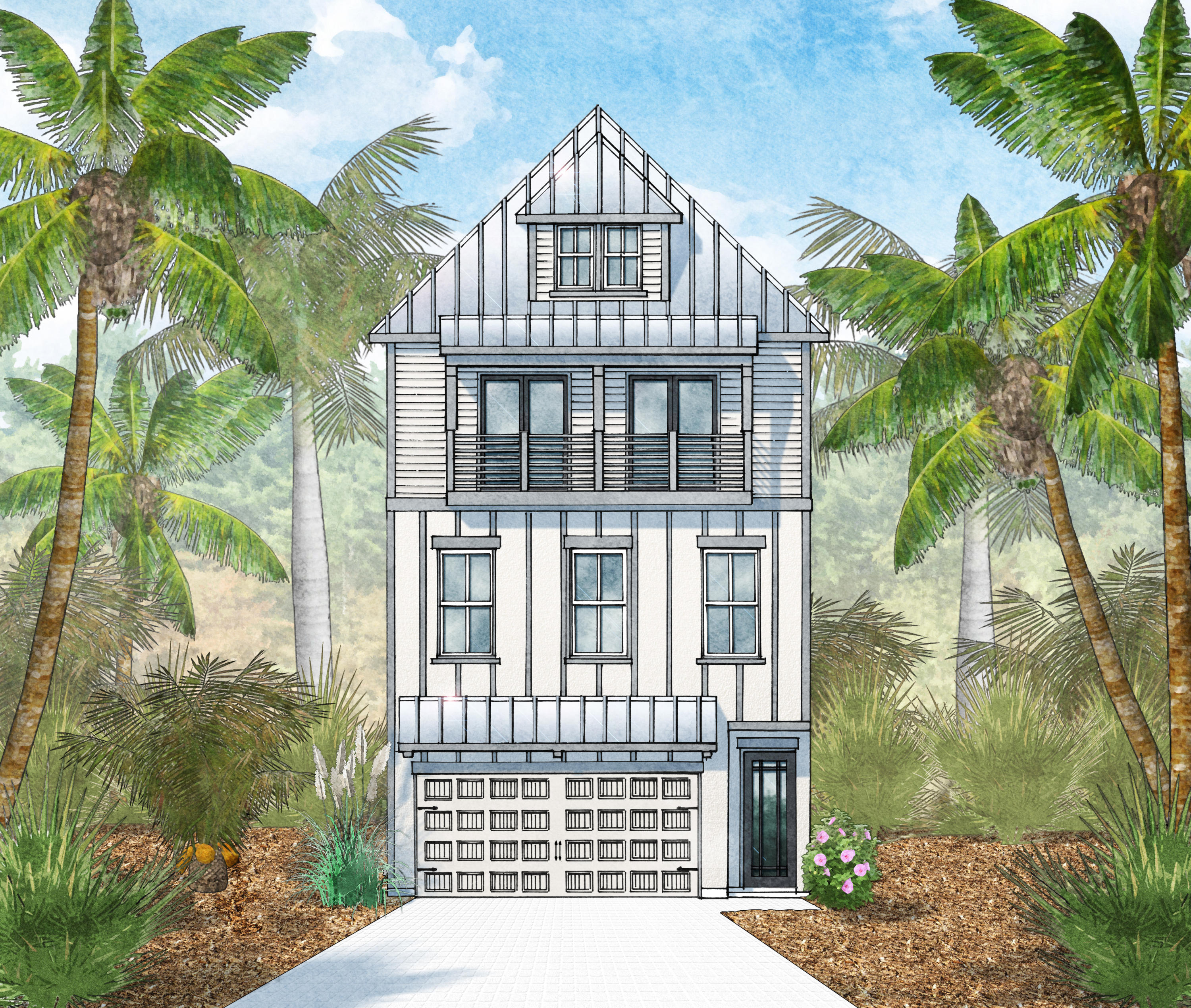 Ideal Beach home design with three bedroom and three and a half baths and a one-car attached garage! Bedroom on first floor and Owner's Retreat on the second floor to maximize views. Enjoy outdoor living on the covered porch on the back of the home. This lot backs up to green space with large trees and a corner lot. The price listed includes the lot premium. Excellent design with a open floor plan. This can accommodate large furniture with ease. Call today for an appointment to view this quaint hidden community. Model is open seven days a week!