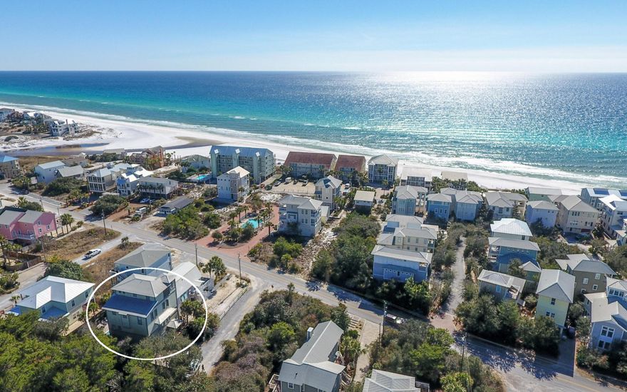 Multi-level entertaining, South of 30A with private pool, 2 car garage, Gulf & Lake views! Freshly updated with all new interior paint, linens, bedrm carpeting, outdoor furnishings & more! Invite your entire family & friends to the beach where you'll have the privacy of both a first floor guest suite and 4th floor suite with living area, kitchenette, and deck offering panoramic gulf views. Expansive second/main floor provides a grand kitchen w/dual dishwashers and wraparound bar seating. Generously sized kitchen is open to living and dining areas making this the perfect gathering spot. Just off the dining area is a rear porch w/exterior stairs leading down to the private pool complete with a tiki bar and outdoor bath. Capture gulf views from the third story master suite with Juliet