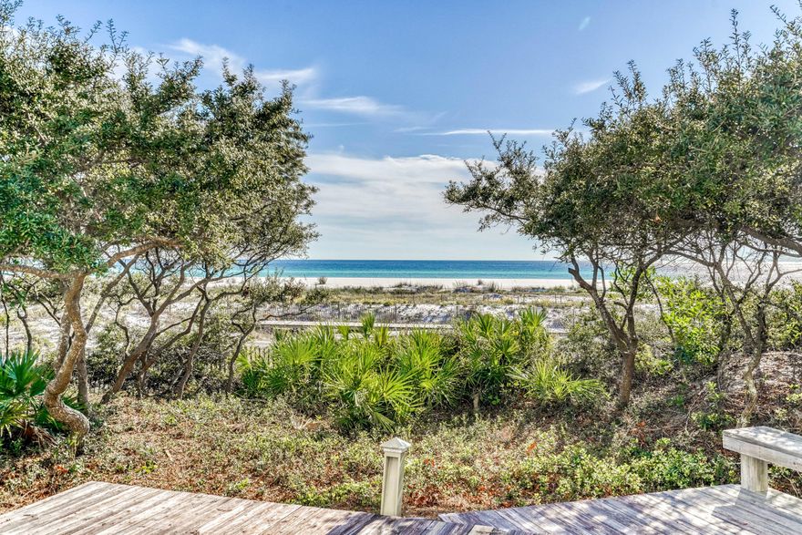 The dream is to be Gulf Front, on the water able to see the blue green waters, the sand, hear the waves, and to be able to walk out your backdoor and have a short trip to the peace and tranquility found on our 30A beaches. A105 Crossings in Watersound is the reality of this dream. This ground floor level has amazing views with easy access to the beach walk over without any stairs or an elevator necessary. Perfect for Beachlovers of all ages and pets! The Watersound Beach Club with all its amenities is close by. Expansive windows in the open living area and kitchen provide views from every corner. Additionally 2 of the 3 bedrooms are gulf front with the same amazing views. New quartz counter tops update the kitchen. Situated where you do not see another unit this is your dream come true!