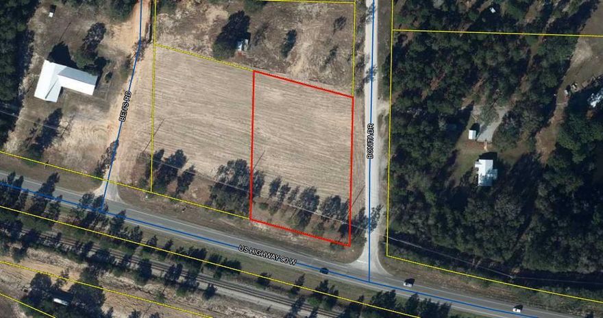 Approximately 195' (+/-) on Hwy 90 just west of DeFuniak Springs and just under 1.37 acres. Lot has been cleared and adjacent 195' (+/-) west side is for sale, see listing #.930408.  Buyer(s) are responsible to personally verify all details for property and dimensions. Any information contained in this listing is believed to be accurate but is not guaranteed.