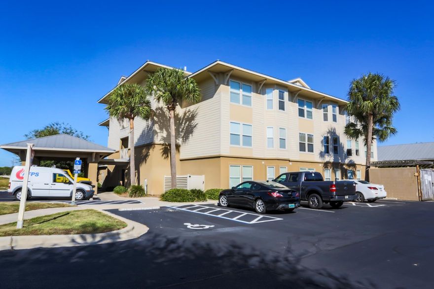 Convenient ground floor 2-bedroom/2-bath condominium residence. The open kitchen/dining/living room features trey ceilings and crown molding, large windows, and easy-to-clean tile floors. The kitchen offers granite countertops, stainless appliances, and a breakfast bar. Full in-unit laundry facilities. The community hallway features travertine floors and detailed molding. The secured building is located in a great mid-Destin location--convenient to shopping, recreation, restaurants, and the beach! A long-term lease is in place until June 2017. Buyer to verify all data and specifications.