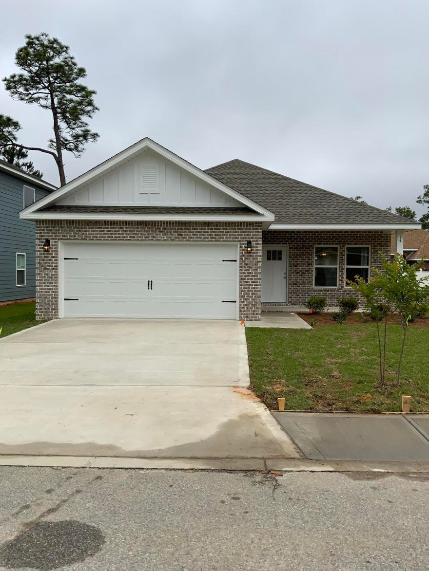 SMALL AND MIGHTY BUT WITH BIG FEATURES-NO HOA - FREEPORT FRIENDLY - All brick construction with features like raised ceilings throughout, recessed lighting, quartz or granite counters, luxury vinyl plank in common areas, white shaker style cabinetry.  Kitchen has pantry, stainless steel appliances, breakfast bar and dining area, owners suite has walk-in closet, double vanities, tiled shower.  Covered front and rear porches plus privacy fenced backyard and sprinkler system, fabric shield hurricane window protection.   Estimated completion is early May and builder will contribute up to $10,000 towards buyers closing costs and or rate buydown with his preferred lenders.  Call for more details.