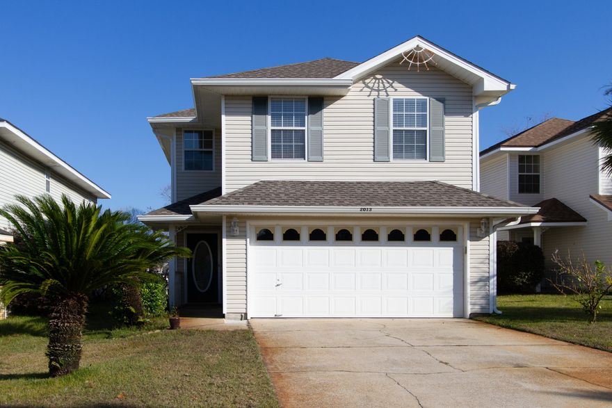 This two story home in the heart of Destin offers your own private in ground pool in a quiet subdivision with walking trails, lakes and playground. Owner had the pool resurfaced in 2014 with black rock aggregate for a natural look. In 2017 they constructed a covered patio with two outdoor ceiling fans off the pool area. The roof was replaced in 2018 and gutters added as well. The HVAC system was replaced in 2014. All of the kitchen appliances were were replaced with stainless steel in 2017. The owners just installed Luxury Vinyl Plank flooring throughout the downstairs and in the two upstairs bathrooms. All three bedrooms have their own walk in closets. The large upstairs bonus room with laundry closet is great for an office/sitting area. This home is a must see!