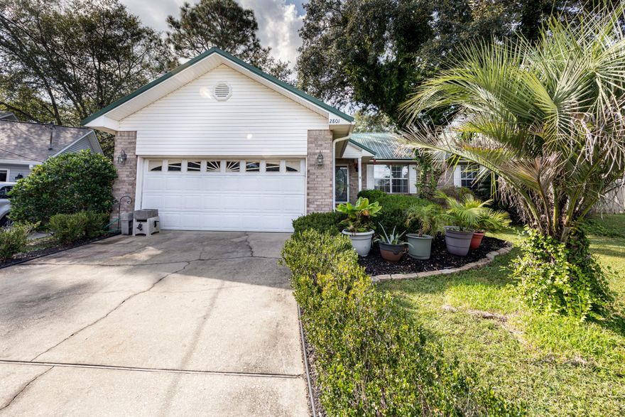 Open House Sunday 10/18 from 1-3pm. Welcome home to 2801 Mac Gregor Lane. Gorgeous all-brick charmer is conveniently located South of I-10. Enjoy the split bedroom design, with the master off of the dining room. Kitchen features stainless steel appliances and lots of cabinets and counter space. Peaceful back yard which includes a fully fenced in yard, shed, plenty of shaded areas, lemon tree, grapefruit tree, covered patio and a hot tub for those perfect evening nights. Don't wait, Schedule your appointment today! 3D Virtual Tour Link included. Another plus is this home is zoned county which means your taxes will be extremely low! This one wont last long! Metal Roof 2005, HVAC 2011.