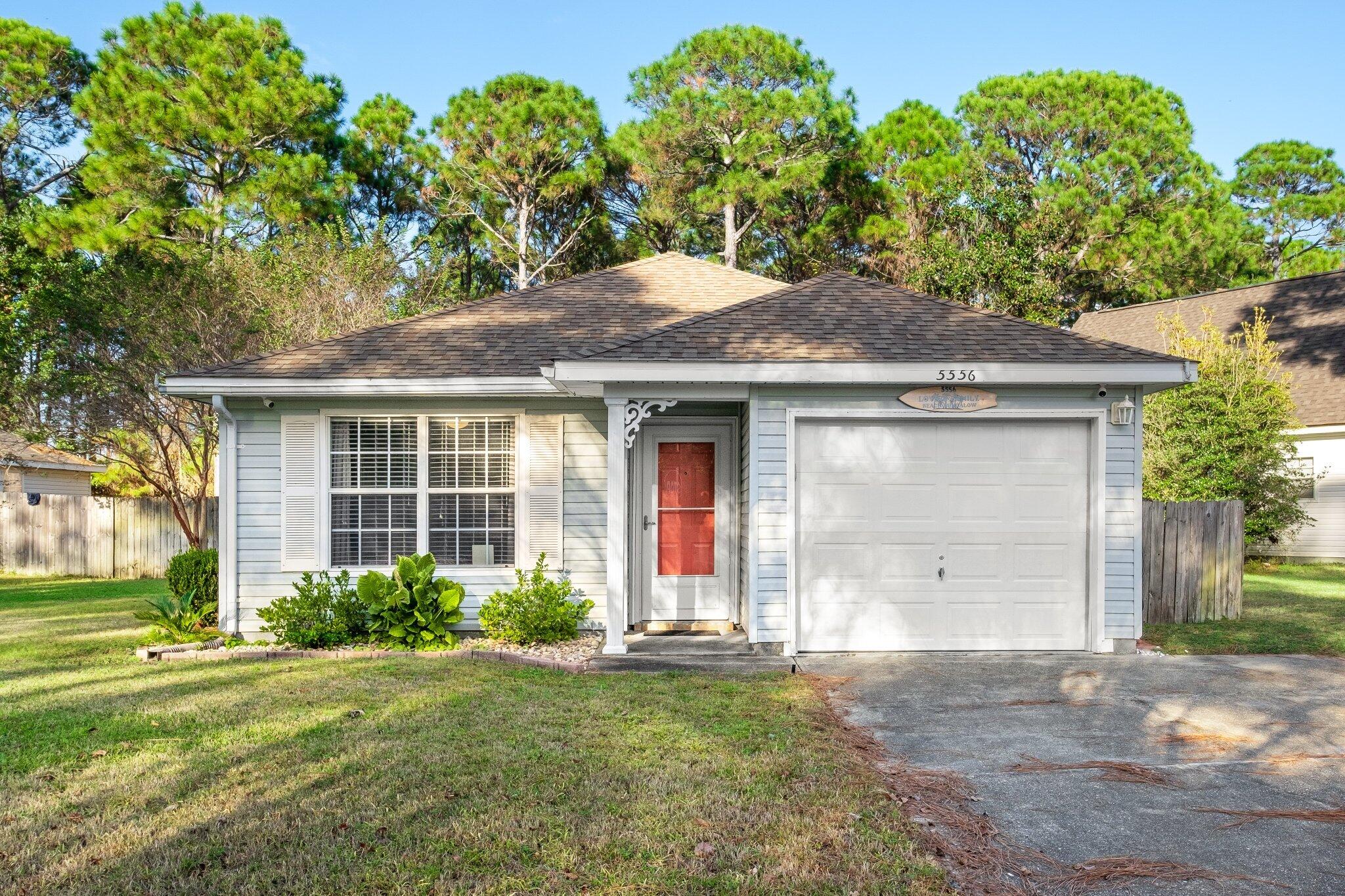 Check out this charming 2 bedroom 2 full bathroom home nestled on a corner lot in the Shadow Lakes neighborhood of the Gulf Breeze/Navarre area.  This adorable home comes fully furnished, perfect for rental property, a vacation home, or a turnkey starter home.  Open concept living/kitchen area provides plenty of space for relaxing and entertaining, living room features trey ceiling, kitchen features newly updated stainless steel refrigerator.  Spacious master bedroom opens to master bathroom featuring walk in closet, water closet, and dual vanity.  Additional bedroom and bathroom located near the front of the home off foyer.....