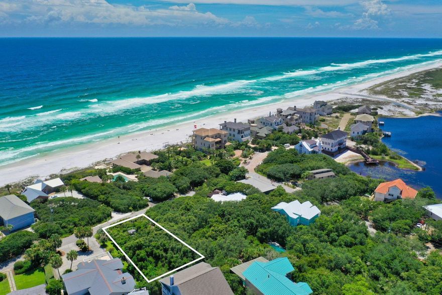Enjoy breathtaking Gulf views from a high elevation home site in Beach Highland! Beach Highland is protected by its own Neighborhood Plan and Association with no HOA dues. The neighborhood offers Deeded Beach Use for owners. Rare opportunity to own a very private quarter-acre, 75x150, second tier lot and just four lots to the beach access at Stallworth Preserve. Once on the beach, you can walk to the west for a mile or more through the Topsail Hill State Park enjoying the nature of Stallworth Lake and other coastal dune lakes along the way. No build out time and no HOA!! There is a wooden observation tower built on the property that you can access for viewing.