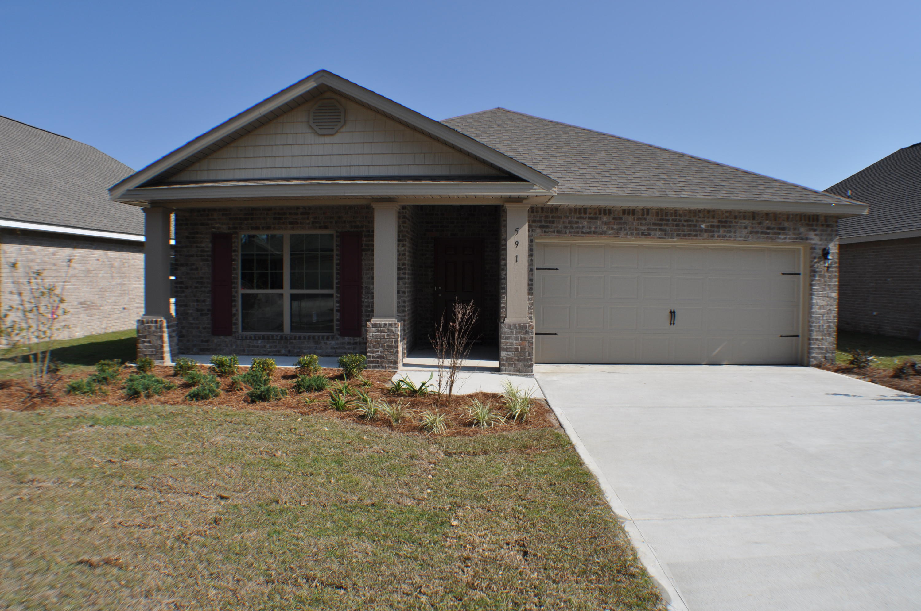 This brand new home, the Madeline plan, features 1,860 sq. ft. of open living on one level. This must-see 3 bedroom; 2 bath home includes an office, a covered patio, fence and 2-car garage. Other highlights include, granite in the kitchen & bathrooms; elegant tray ceilings in the master bedroom; open living room; dining room; kitchen offer homeowners a relaxed & airy feel. Driftwood Estates Community is a desirable neighborhood situated minutes from the Beaches of South Walton and 30A. Community features include a pool, ponds, sidewalks, parks and beautifully landscaped common areas. Driftwood is positioned minutes from Sacred Heart Hospital, Walton county Schools, shopping, dining, and entertainment.