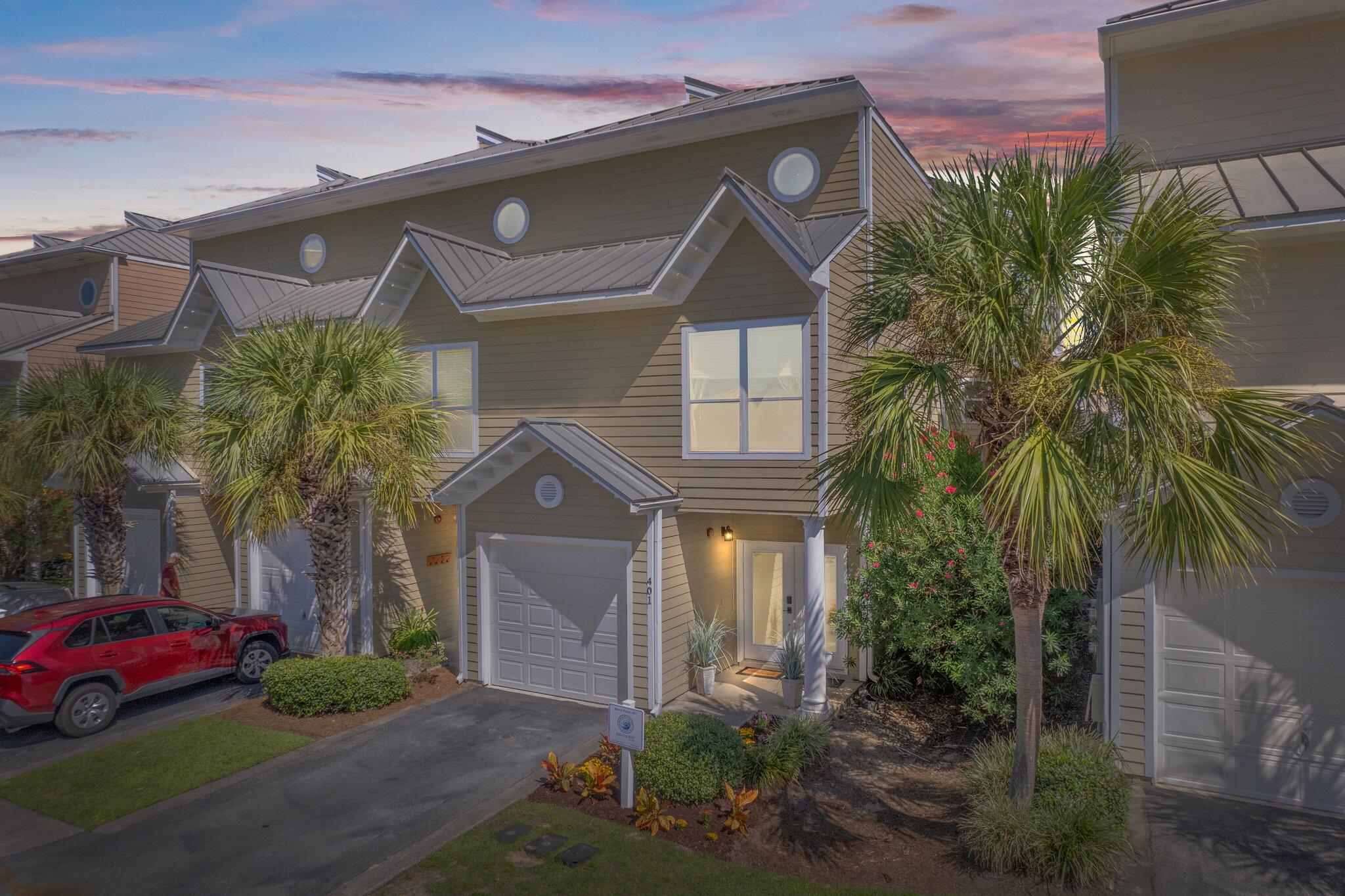 Over 100K in gross revenue in 2023 and 2024, on pace for more in 2025Beautifully updated 3BR/3BA townhome just steps from the beach in the desirable Beach Pointe community! This spacious 3-story unit features new carpet, fresh paint, Quartzite counters, luxury vinyl plank flooring, and recent appliances. The first floor includes a bedroom with en suite bath, laundry, and access to a private patio. The second level offers open living, dining, kitchen, a guest bedroom, and a balcony. The top floor is a private master suite with balcony, Gulf glimpses, and wet bar. Enjoy a one-car garage, heated community pool, and gated beach access. Sold furnished and rental ready--sleeps up to 8! Ideal for full-time living, a second home, or investment.