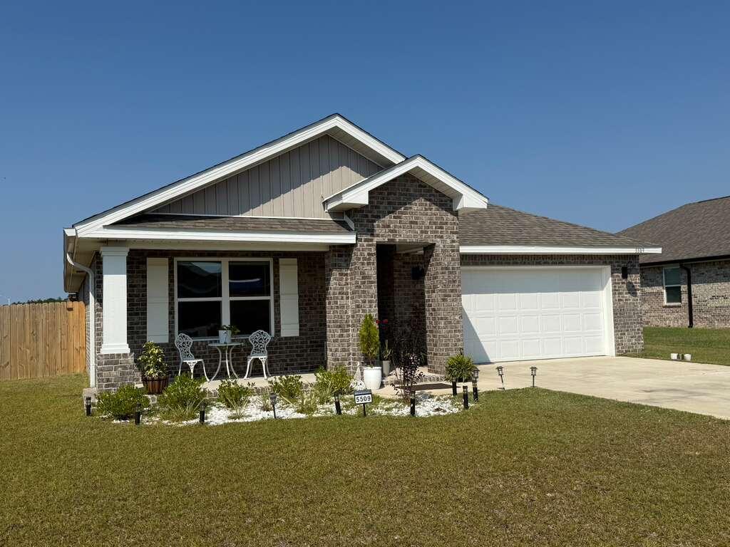 Fabulous Newer Construction in Plantation Woods!This stunning 4-bedroom, 2-bathroom home sits on a spacious corner lot, offering extra yard space and beautiful curb appeal. With its contemporary design and one of the most sought-after open floor plans, this home perfectly combines comfort and style.Step inside to a bright and welcoming living room that flows seamlessly into the heart of the home, the kitchen and dining area. The kitchen is a chef's delight, featuring plenty of counter and cabinet space, a large island with breakfast bar, stainless steel appliances including a flat cooktop stove, a pantry, a quiet dishwasher, and gorgeous granite countertops. Adjacent to the kitchen is a formal dining area, perfect for gatherings and entertaining. The primary suite is a true retreat with a spacious walk-in closet and a luxurious adjoining bath that includes a granite double-sink vanity, a soaking tub, and a separate shower. The guest bedrooms are generously sized and share a well-appointed guest bathroom, offering plenty of comfort and convenience.
Additional features include a washing machine and dryer, a covered patio for relaxing outdoors, and a two-car garage. The home also comes equipped with a Smart Home Connect System, complete with several smart devices for modern living. Stylish wood-look flooring runs throughout the main living areas, with plush Friese carpet in the bedrooms for added comfort.
With excellent use of space, thoughtful upgrades, and modern amenities, this home is truly a must-see. Pets may be considered with prior owner approval and a non-refundable pet fee. Please note that smoking and vaping are not permitted.