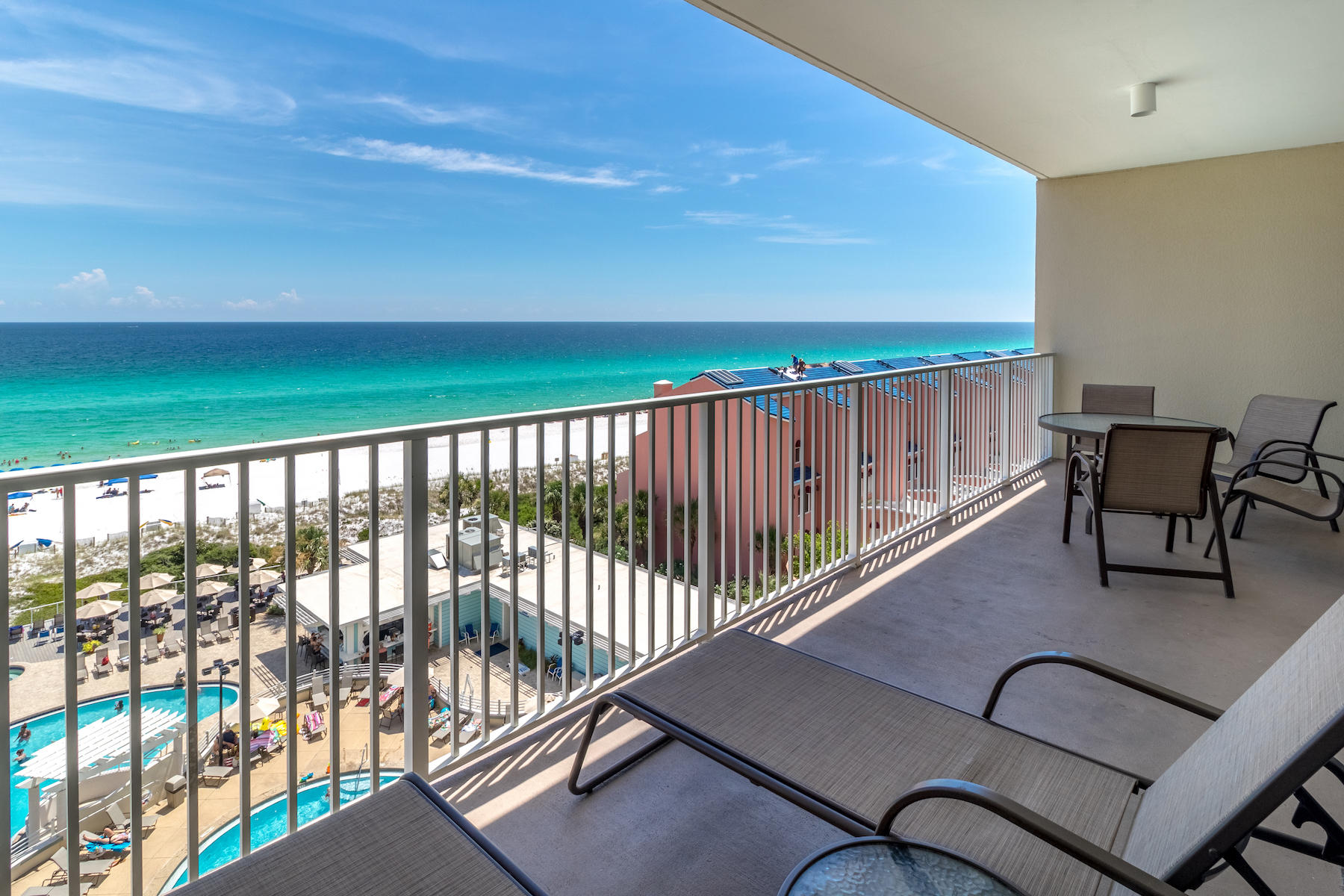 Gulf Front and Gorgeous! Located in the exclusive gated community of TOPS'L Resort, this condo has been completely REMODELED and beautifully DESIGNED! The floor to ceiling sliding glass doors allow for lots of sunlight and breathtaking views of the Gulf of Mexico. The oversized balcony is the perfect spot to watch the kids play in the pool or to relax after a long day at the beach. Complementing the stunning interior, this unit features an open floor plan, crown molding, 9-ft ceilings, tile flooring throughout and designer furnishings. The gorgeous kitchen has been upgraded with granite counter tops, upgraded cabinets, and stainless steel appliances.
