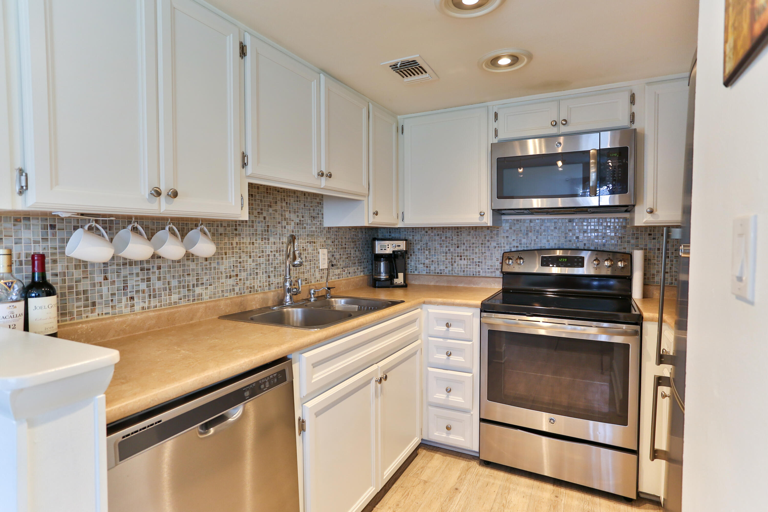 Check out this amazing 2 bedroom condo tucked away in the highly sought after Finisterra Condominium complex. The renovated kitchen is equipped with all stainless steel appliances and a beautiful backsplash. From the balcony this unit overlooks the tennis court with views of Choctawhatchee Bay in the background!Condo is being sold completely furnished and includes the security system and security camera doorbell. All of the roofs and siding at Finisterra were recently replaced and the Seller has paid the special assessment in full. In the laundry room all washers and dryers in the were replaced within the last 2 years. Finisterra is a secure, gated complex that is surrounded by Choctawhatchee Bay and Lake Clyde, with Two Georges Marina across the street. It is perfect for Kayaking, Fishing, Paddle Boarding, Swimming and so much more!