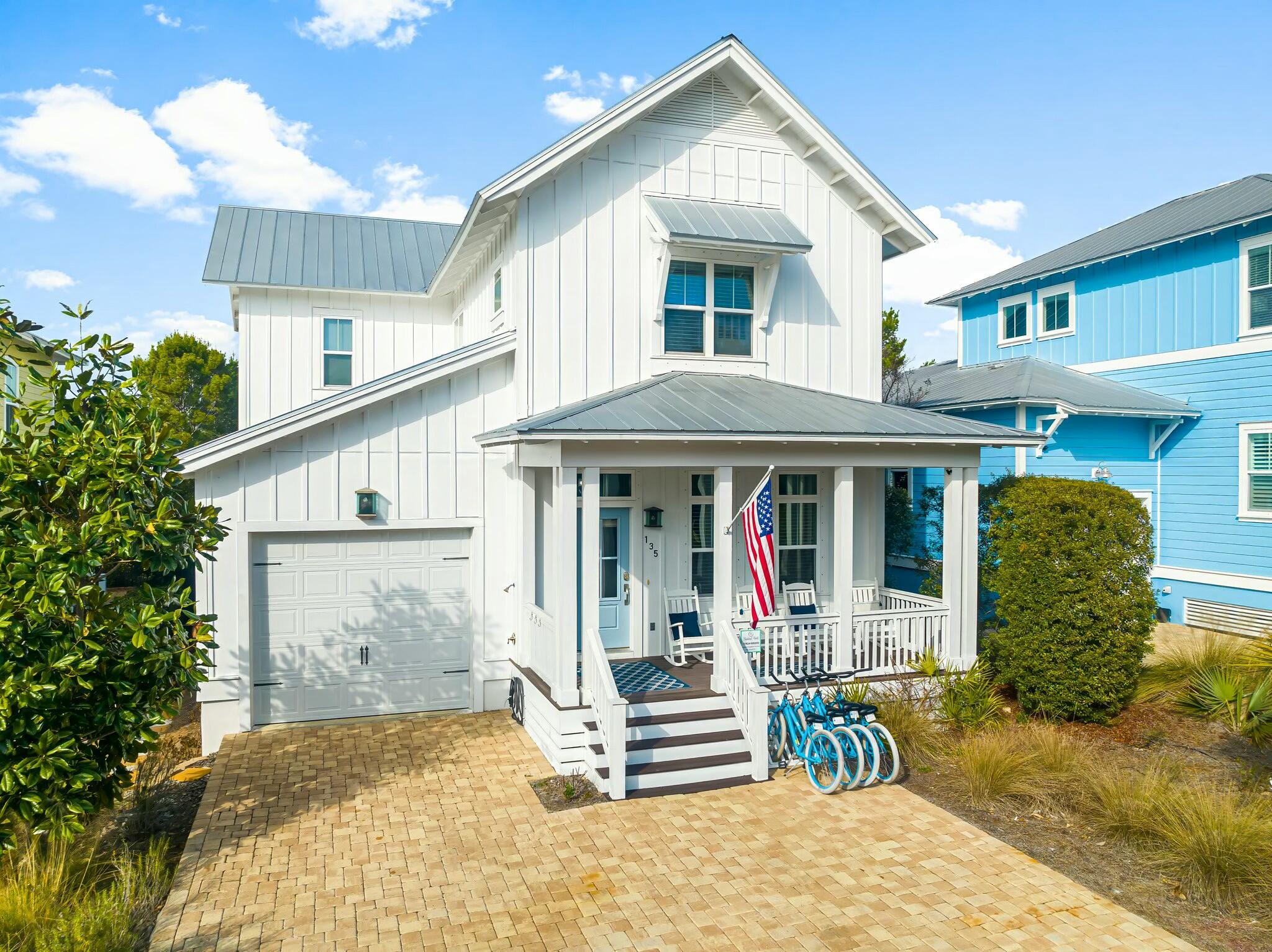 Positioned in the Highland Parks community at Blue Mountain Beach, this private home built by Henderson Built Homes offers a peaceful retreat with breathtaking views and the added bonus of backing up to the lush Point Washington State Forest. Enjoy ultimate privacy and access to 17 miles of scenic trails perfect for hiking, biking, and enjoying wildlife. Located just a mile from two public beach accesses, plus, a quick 2-minute walk down a paved path (past just four homes) brings you to a luxurious resort-style lagoon pool, hot tub, fire pit, Gulf-view tower, and a spacious grilling and entertainment pavilion.The home features a beautifully landscaped backyard complete with lush grass a patio, porch, and space for lawn games. For those who enjoy local dining, you'll be just a stone's throw from some of the area's best restaurants. Indulge in delicious meals at Cowgirl Kitchen, Basmatis, Mimmo's, or M&P, all offering a variety of local flavors. Don't miss out on dessert at Blue Mountain Beach Creamery, a local favorite for a sweet treat after a day at the beach.Inside, you'll find three elegant, private bedrooms, each with its own en-suite bath featuring high-end upgrades, five burner gas stove, stainless steel appliances, quartz countertops and more! The open-concept floor plan features a chef-inspired gourmet kitchen and spacious living and dining areas, making it perfect for both relaxation and entertaining.