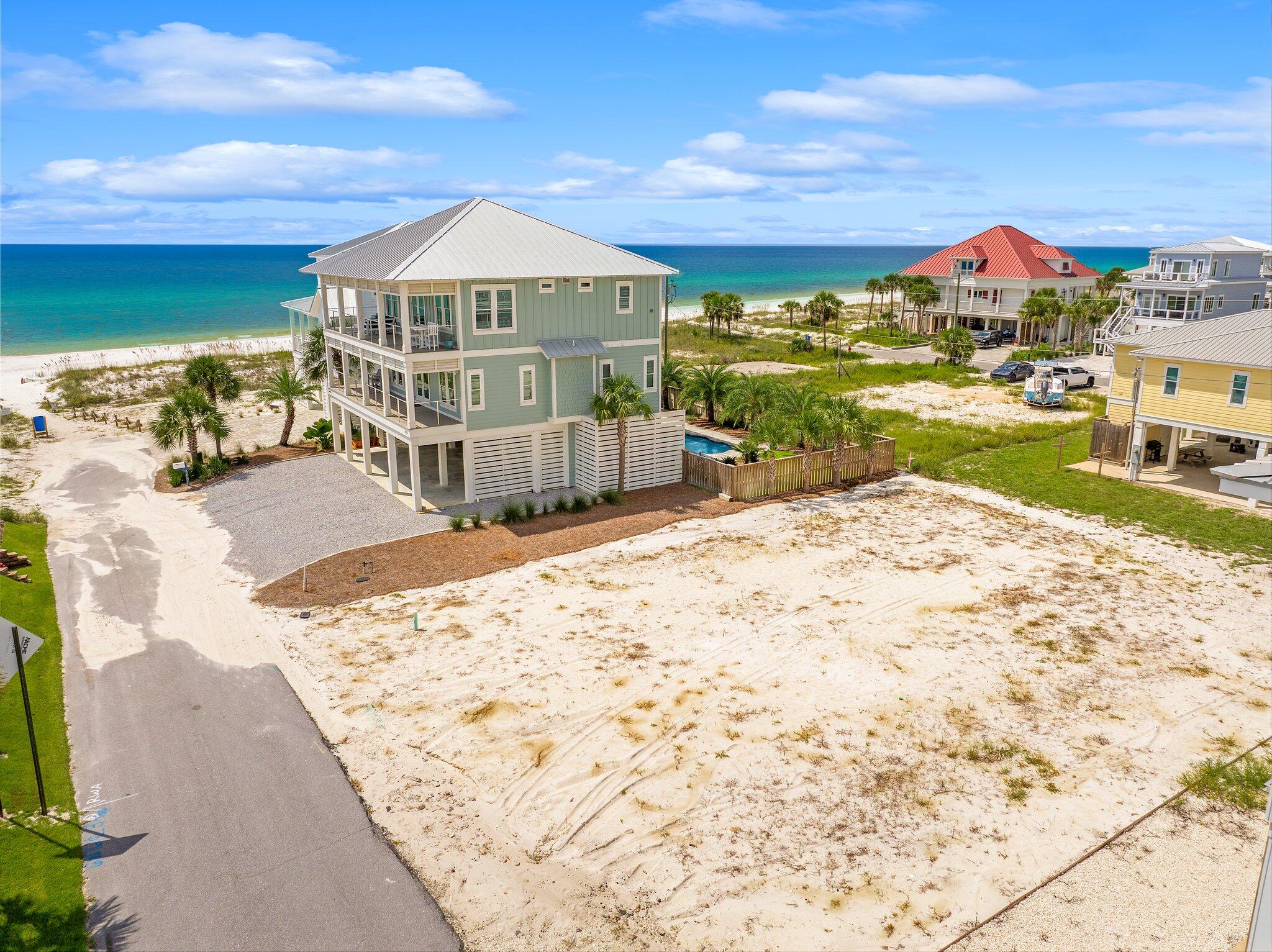 One of the best lots in Mexico Beach, 25 steps to the beautiful beaches of Mexico Beach! Stunning views of the gulf. The shortest road gives a lot of privacy and no traffic. Perfect rectangular lot size ready to build your dream beach home.