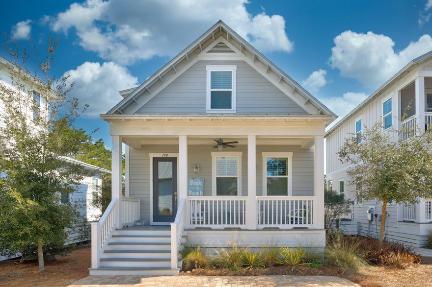 Welcome to 'Back to the Beach'! This adorable home sits on a premium lot that backs up to Point Washington State Forest. As you walk out of your large screened in back porch you will find the walking/biking trails that lead you to the beach. 'Back to the Beach' features the master bedroom on the first level, an open designed living area, two bedrooms upstairs as well as a bunk area in the hallway.  Highland Parks on 30A is one of the most sought after neighborhoods in Blue Mountain Beach. Highland Parks amenities include a large neighborhood pool that is coveted by owners and visitors alike with its rock formation and water fall, hot tub, fire pit, four story tall ocean viewing sunset tower, pavilion with grills, kitchen and large screen TV. Buyer to verify all information and dimensions