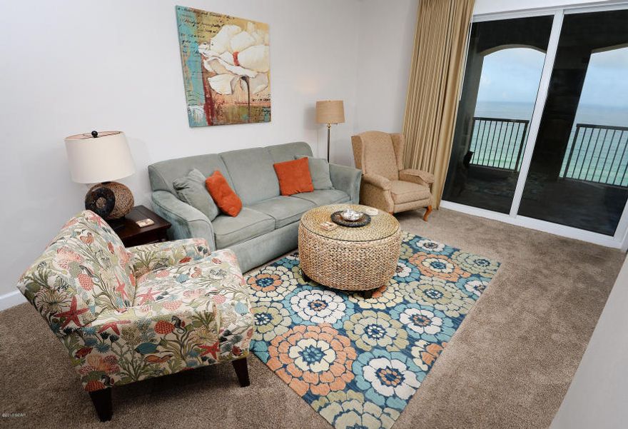 Luxe Gulf front living at the perennial favorite resort ~ Grand Panama. What a great price for 2 bedrooms, 2 bathrooms and a bunk nook  currently a non-rental but you could easily sleep 8 in this perfect rental condo! Located in the '07 stack and has a larger balcony. The unit is being sold fully furnished with warm & inviting dcor. Meticulously maintained - recent improvements include, new HVAC in 2016, fresh paint, & new stainless steel pulls & handles on kitchen cabinets. Many upgrades and decorator-perfect finishes throughout. The kitchen has been upgraded with stainless steel appliances, granite countertops & breakfast bar, custom tile backsplash, and 20'' tile floors. The Gulf front Master Suite opens to the large balcony, has a king bed, flat screen TV, balcony access