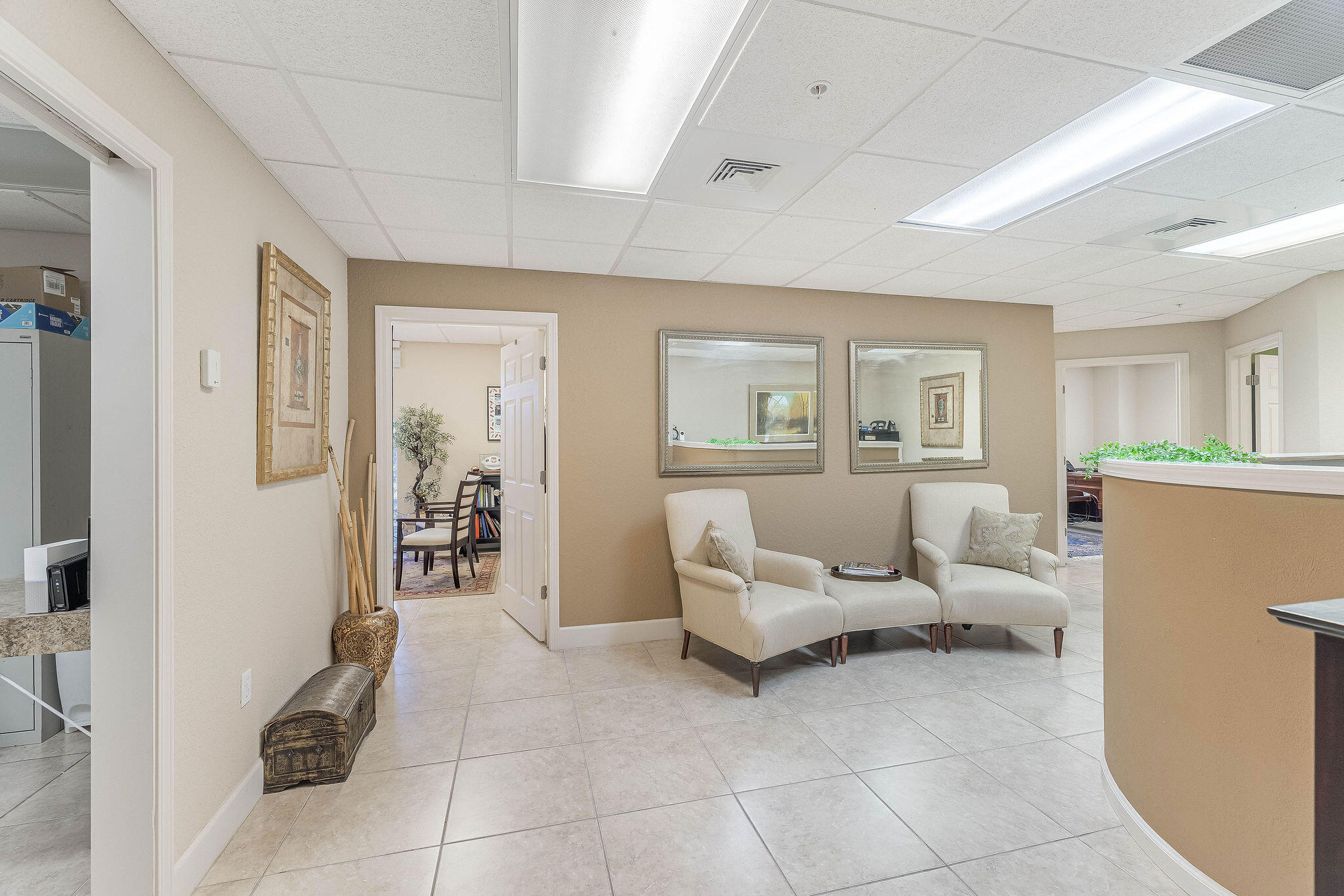 This is a fantastic opportunity for a professional office space. There are already orthodontic type businesses in the building that would be complimentary to a Dental practice. The space can be sold in total, or could be split to suit. Furniture does not convey. Appliances convey.