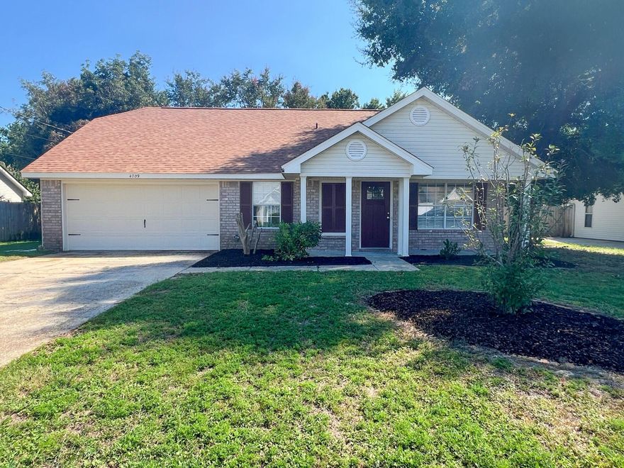 Centrally located in the Tiger Point/Gulf Breeze area, this contemporary REO home is just a few miles from Garcon Point Bridge, shopping, schools, and so much more. This three-bedroom, two-bathroom home offers comfortable living spaces, and the two full bathrooms ensure convenience for residents and guests alike. Outside you will find a privacy fenced back yard, two car attached garage, and home has brick front with vinyl siding, and a dimensional shingled roof that was installed in 2022. This desirable area means this home will not last long, so contact us today to schedule a private tour and discover how this home could be the perfect fit for your lifestyle and needs.