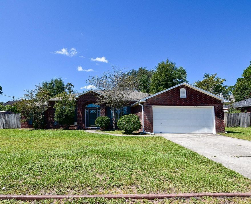 This lovely 4 bedroom, 2 bath home on the very southern edge of Crestview is move in ready! The foyer leads to a spacious great room with corner fireplace and French doors that open to the backyard. The kitchen features stainless steel appliances, a large island, pantry and eat in space making it  perfect for creating and sharing your luscious culinary masterpieces.. There is also a separate dining room for those special occasions. A new 25 year roof was installed in 2019. A new drain field was established in 2016, and a sophisticated HVAC system that includes an oxygen scrubbing unit and mold eliminating UV lights was installed in 2015. In 2019 the entire interior of the home was treated to new paint! All examples of the way this lovely home has been maintained and upgraded!