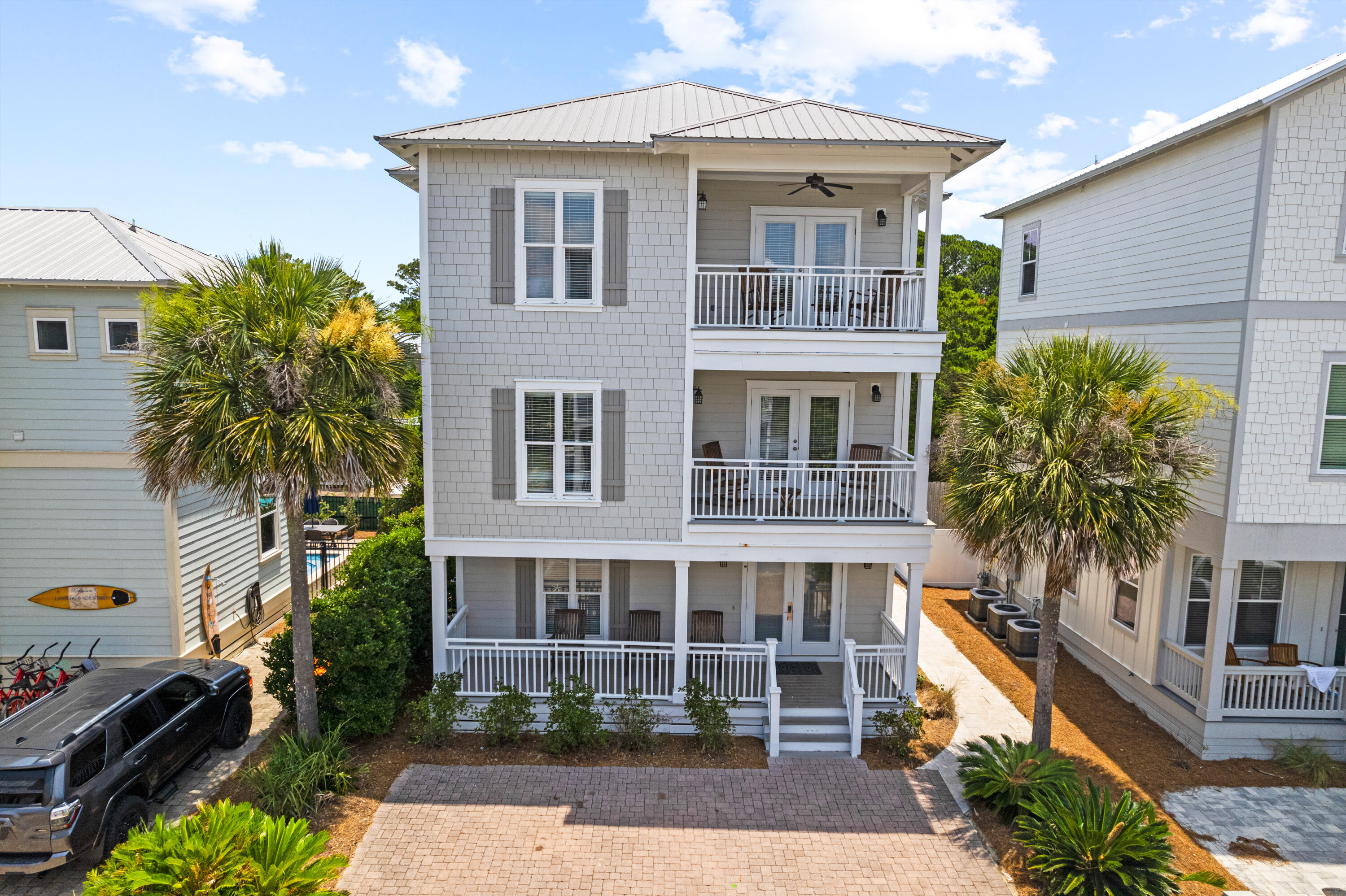 An incredible opportunity to own an oversized DOUBLE lot with PRIVATE POOL and SPA just off of 30A near Gulf Place! This 4 bedroom, 4 1/2 bathroom is a proven rental income generator with over $100,000 in annual income history, with $86K already on the books for 2022. Properties of this size are extremely rare this close to the beach, and the owners have turned this backyard into an ultimate private pool side paradise. Inside the home, you will be greeted with new furnishings and an updated kitchen. Sleeping quarters are complete with 2 Master-Suites, with each of the 4 bedrooms offering their own private full bathroom. From this home, you are a short stroll away from the public beach access as well as numerous restaurants and shops that make up the Gulf Place Town Center.