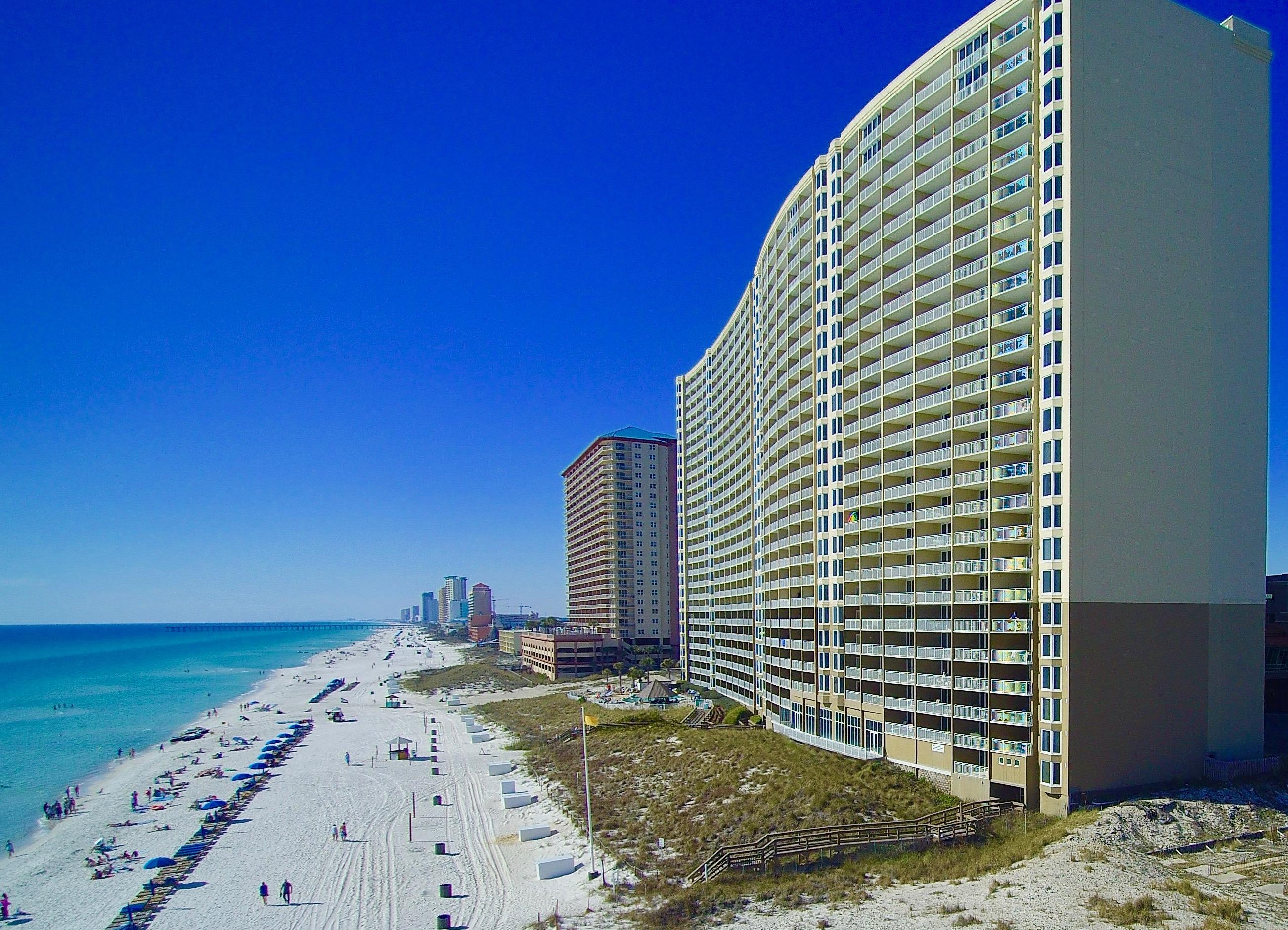 Beautifully furnished Gulf front condo in the very popular Emerald Beach Resort. This is a 1BR/2BA unit with bunks. You'll love the stunning views of the Gulf of Mexico through 8' sliding glass doors that open to a private balcony. Emerald Beach Resort offers some of the best amenities as well to include 4 pools, covered parking deck, huge glass sky bridge with bar, a fitness center, coffee shop, high speed elevators, in-house convenience store, conference center, and more. You're also convenient to Pier Park a wonderful dining and shopping mecca! This is a great rental property or use it as a home-away-from-home! All info is approx and must be verified by Buyers if important. Seller is a Florida Licensed REALTOR.