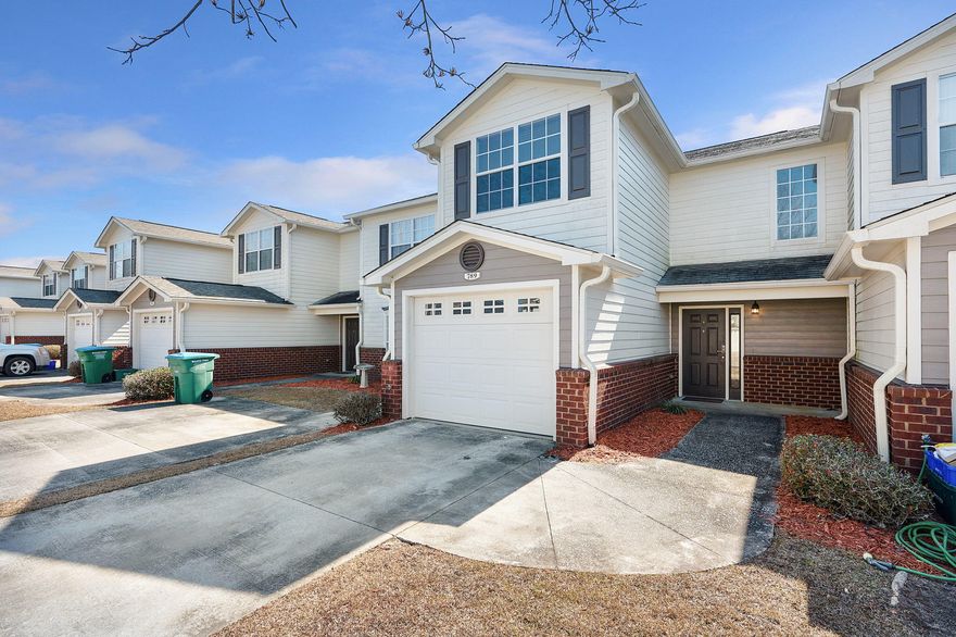 Spacious 1460 sqft, 3 bedroom, 2.5 bath townhome conveniently located for commute to bases, shopping, and beaches. An open concept design to the kitchen, dining, & living room make for great entertaining. Split bedroom plan with two full baths upstairs. Walk in closets in ALL bedrooms. Eagle's Landing offers sidewalks throughout as well as a community pool and playground.