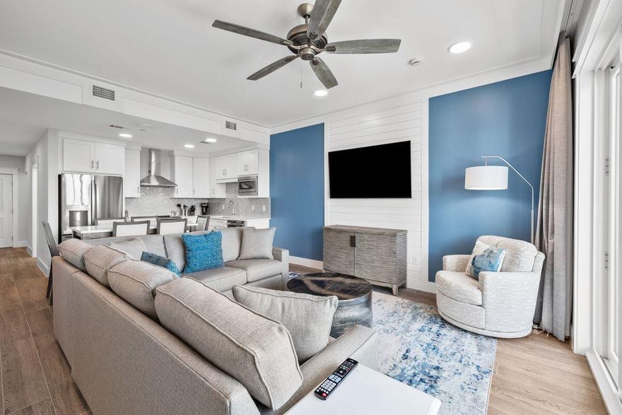 Offering elegant resort living in the heart of Destin, this brand-new two bedroom condo is being offered fully furnished and has never been lived in. Designed by award-winning architects Jeff Prescott and Associates, this luxury condo was completed in late 2023. Interior appointments include ten foot ceilings, solid core doors, high-end fixtures, and impact-rated windows. The coastal decor along with comfortable furniture and tile flooring set the tone for a relaxed beach getaway. Located on the first floor of a four-story building, this pristine unit has nature views from the living room and spacious balcony. A wet bar with refrigerator delivers a steady flow of beverages after a busy day at the beach or golf course. Sleek quartz countertops and stainless appliances appoint the kitchen which flows into the dining area. Two bedrooms plus hallway bunks and three full baths provide ample space for guests. Elevator access and assigned parking are just some of the benefits of this Parkside condo along with full access to Henderson Beach Resort amenities. You and your guests can enjoy multiple swimming pools including an adult pool and two pools with lazy rivers, a choice of five restaurants, a rooftop bar, fully equipped exercise room, private beach access and more. The Salamander Spa provides the ultimate pampering, whether this is your main home or vacation rental. This unit offers a great rental opportunity as well with $100,000+ in projected gross annual rental income potential. Parkside at Henderson is located next to the beautiful Henderson Beach State Park which was named one of the best beaches in the United States by Travel & Leisure just this year.