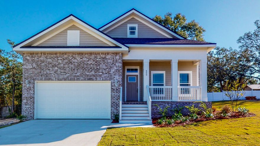 Back on market.60-90 days.Buyer decided not to relocate. Niceville's newest subdivision set up high on a hill great views. Hideaway Ridge of Niceville features outstanding views of the city and the water. The subdivision features all underground utilities including gas, electric and cable. Beautiful street lamps , lots of green space, very private. Must see to appreciate. This house ''The Jasmine'' is just under 2100 square ft. , 4 bedroom , 3 bath. Built in Fireplace. Very private balconies in the rear , Nice view from the front balcony with columns. Great room with family room up! Box Beamed, Tray and Vaulted ceilings 10 ft ceilings on first floor. Tile showers, 2 x 6 construction, Granite counter tops , wooden cabinets. Gas stove with hood, Ranai gas water heater. Two AC units. VA Appro