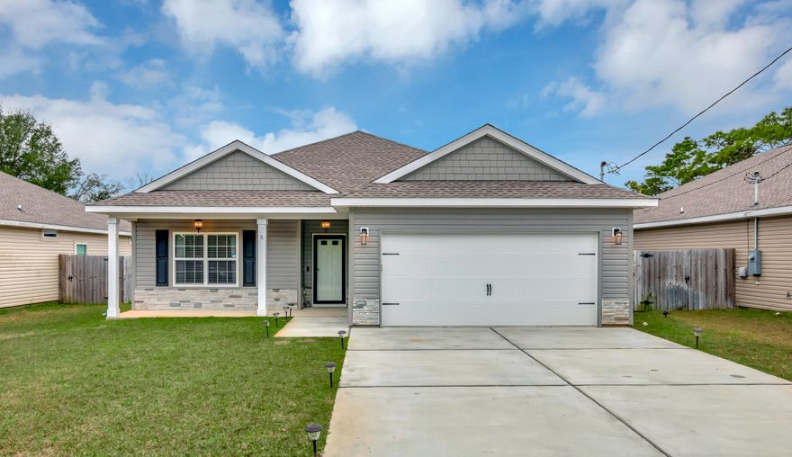 Is this your new home? Come take a look! Located within Crescent Shores, this craftsman style 3 bedroom, 2 bathroom home is perfectly positioned in Mary Esther. The property is conveniently close to Hurlburt AFB, schools, shopping and our beautiful beaches. The home has been very well maintained, and features architecturally distinct gables with hardie shakes along with a classic front porch, rich vinyl flooring throughout, 10ft ceilings, an open kitchen with Samsung stainless steel appliances, spacious bedrooms, epoxy garage flooring and a fenced in backyard just to name a few. This home is a must see. Contact me today to schedule your private showing!